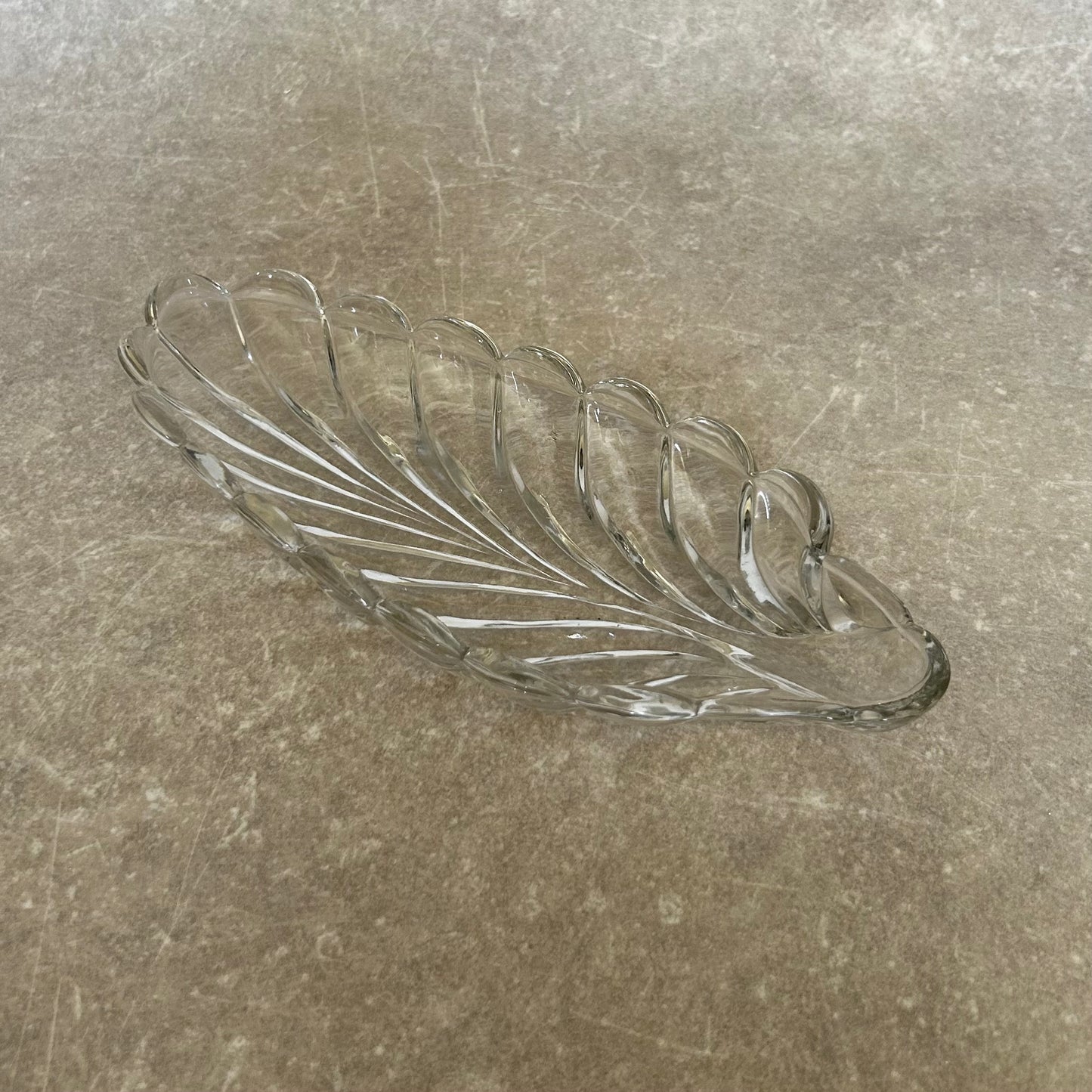 Vintage Glass Leaf Dish