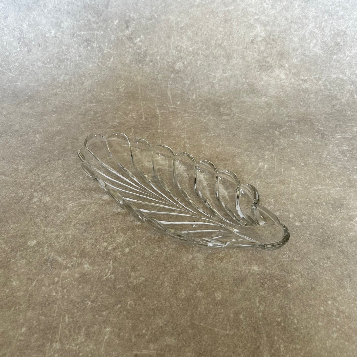 Vintage Glass Leaf Dish