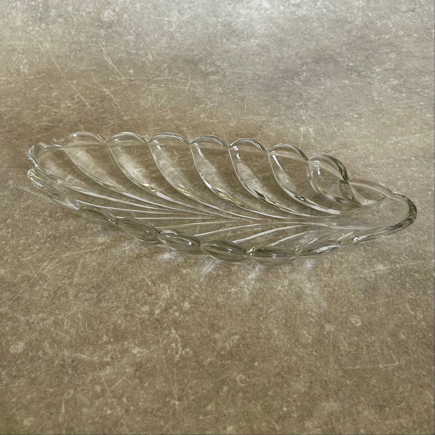 Vintage Glass Leaf Dish