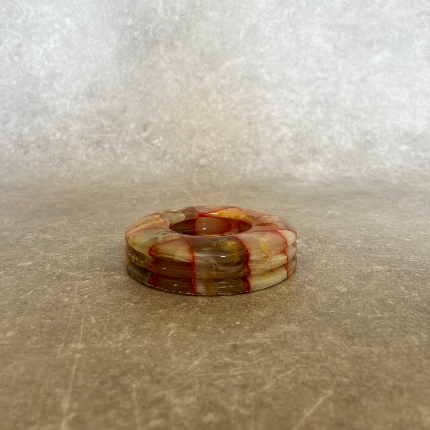 Vintage Pink Onyx Trinket Dish | Large