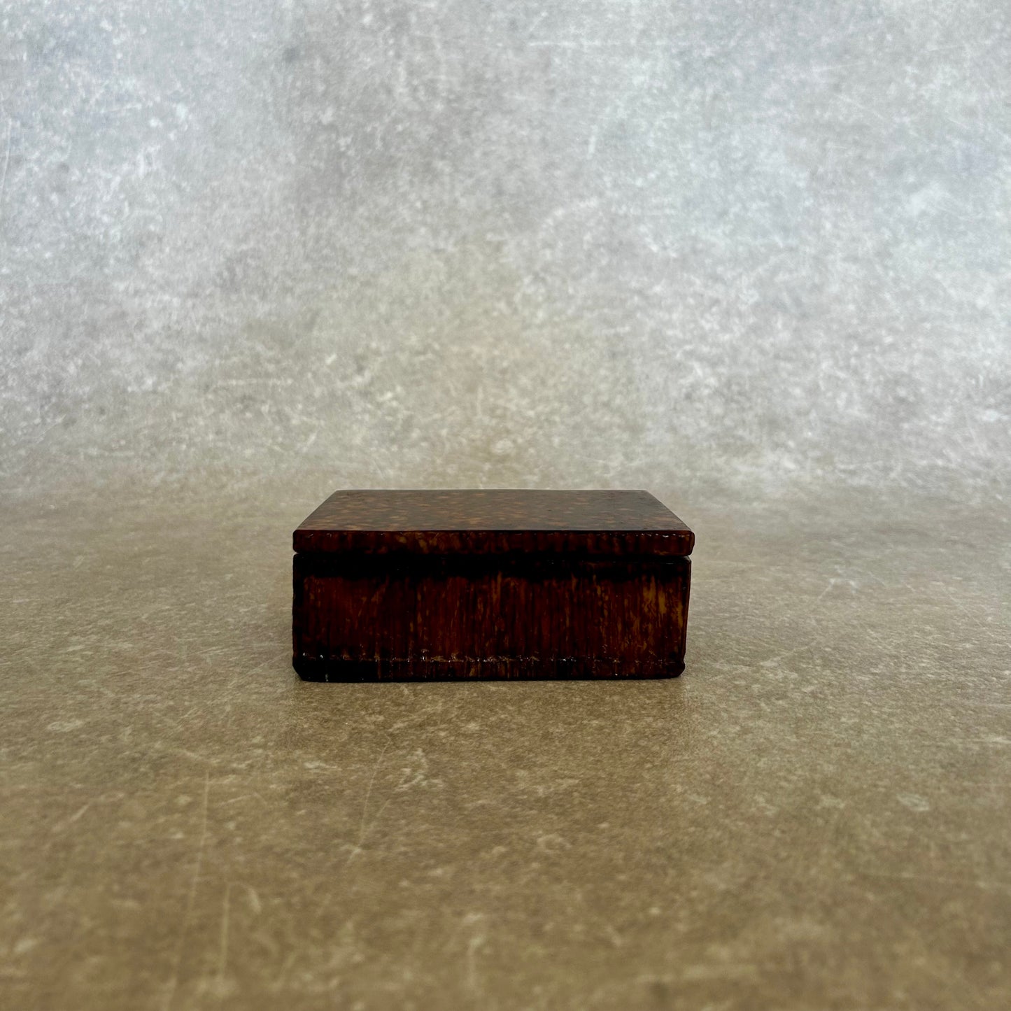 Vintage Brown Alabaster Trinket Box