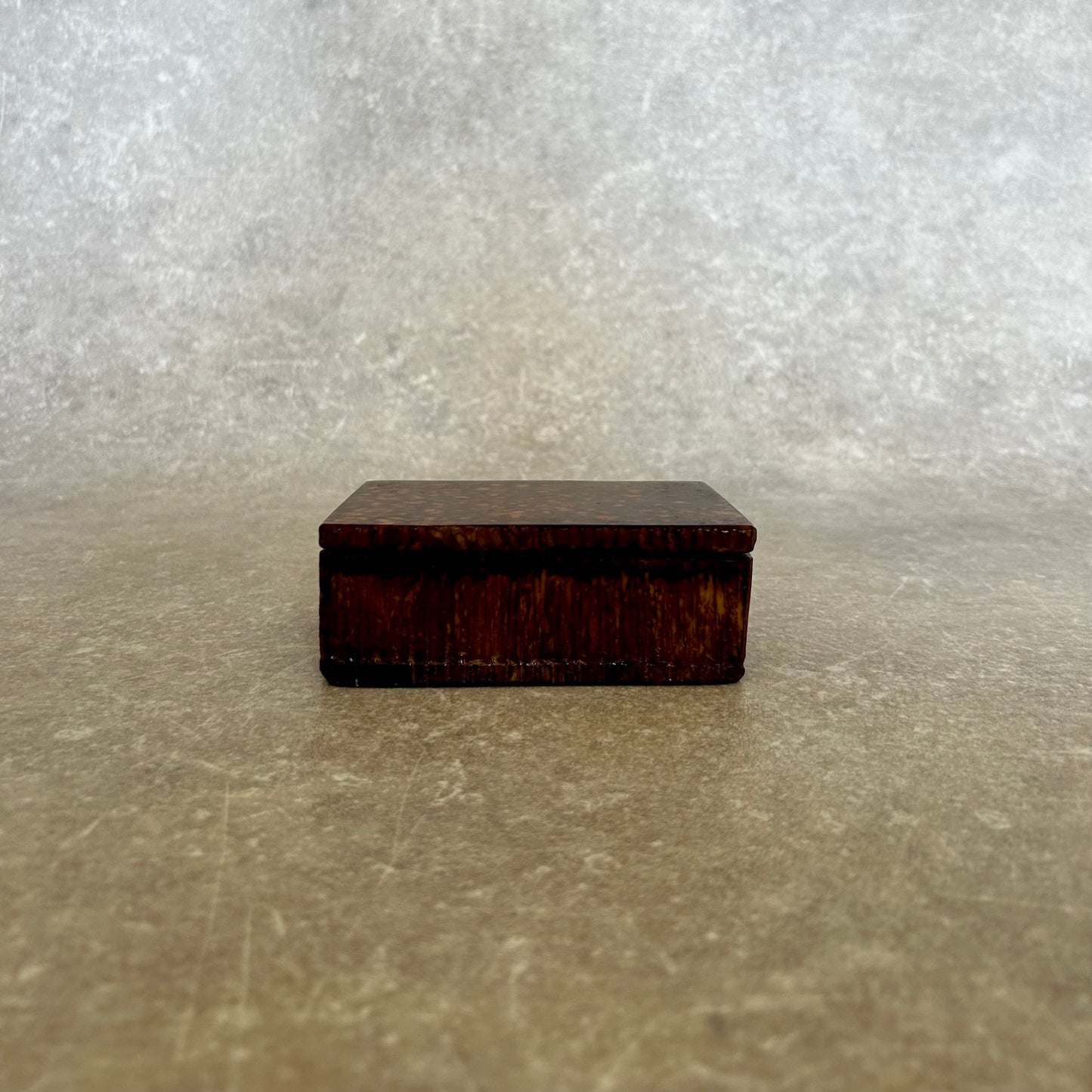 Vintage Brown Alabaster Trinket Box