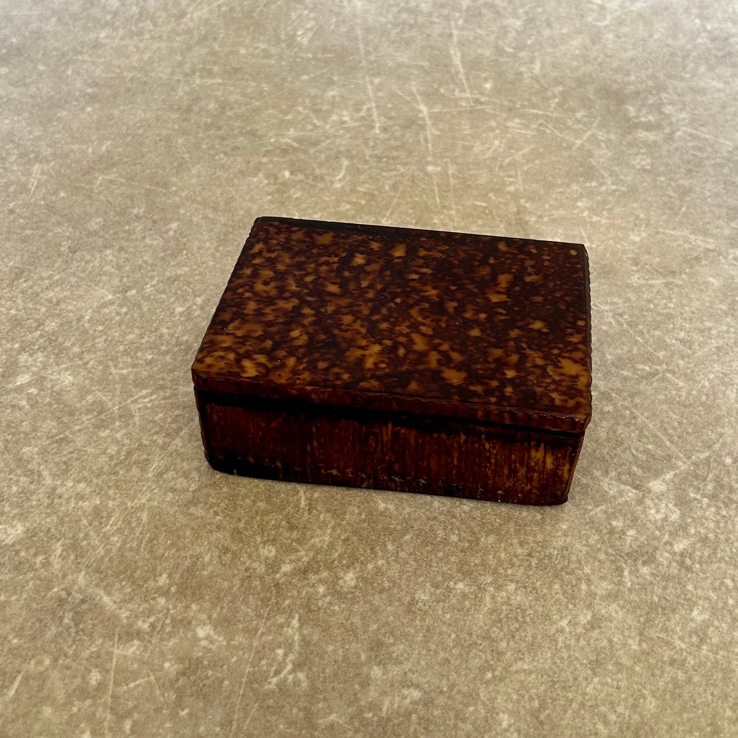 Vintage Brown Alabaster Trinket Box