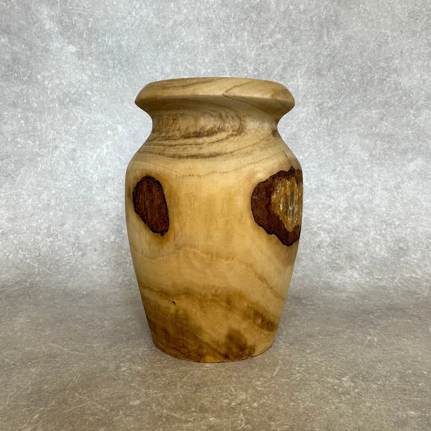 Large Carved Wood Vase