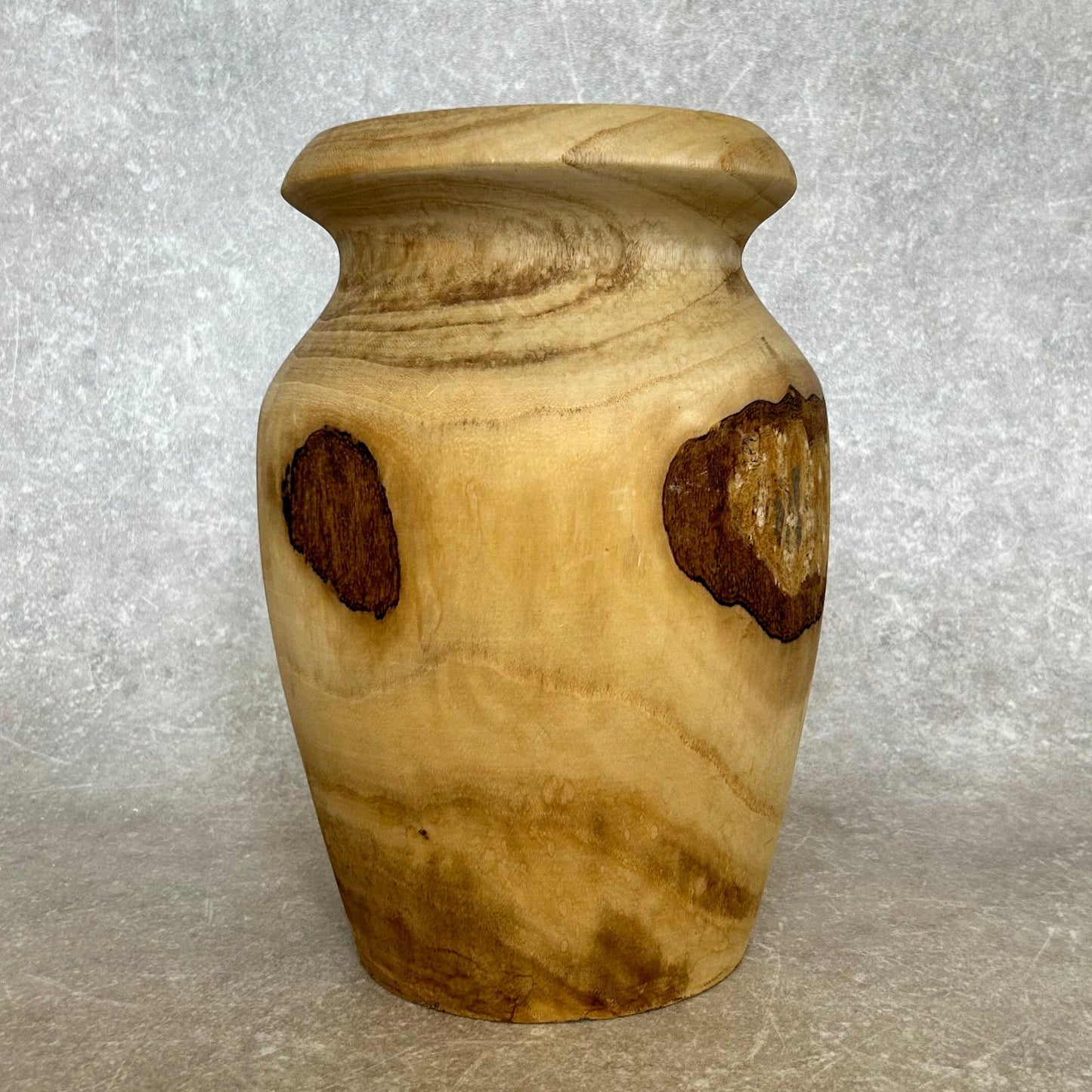 Large Carved Wood Vase