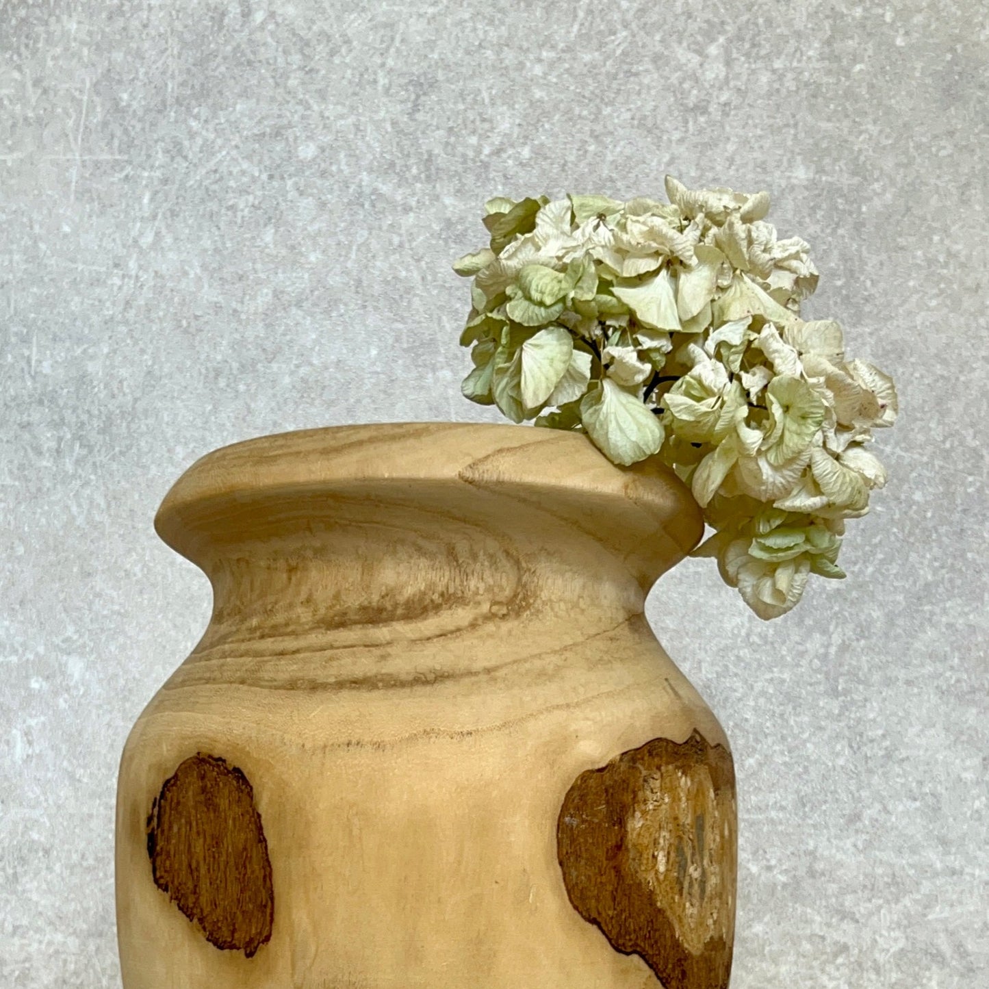 Large Carved Wood Vase