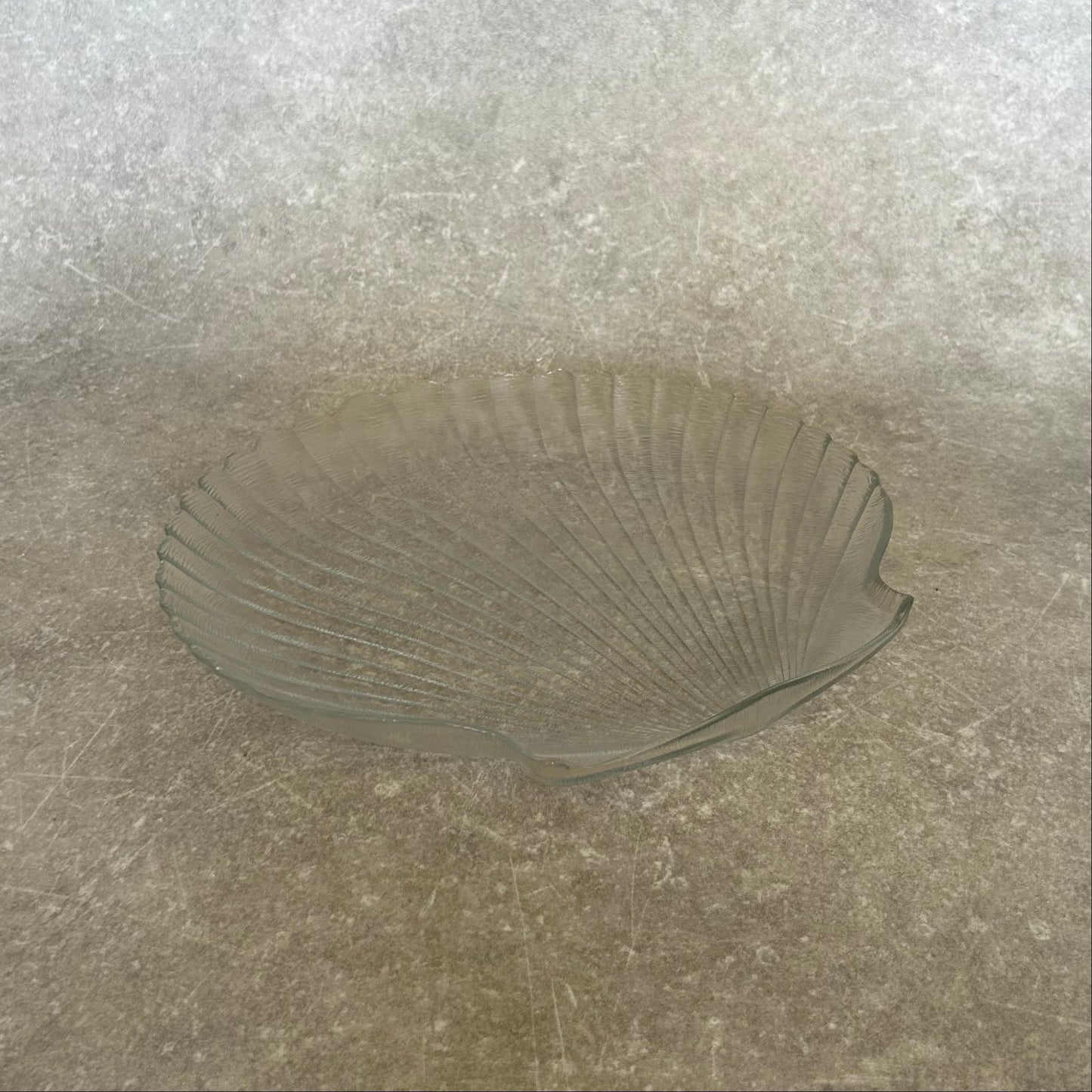 Large Vintage Glass Shell Dish