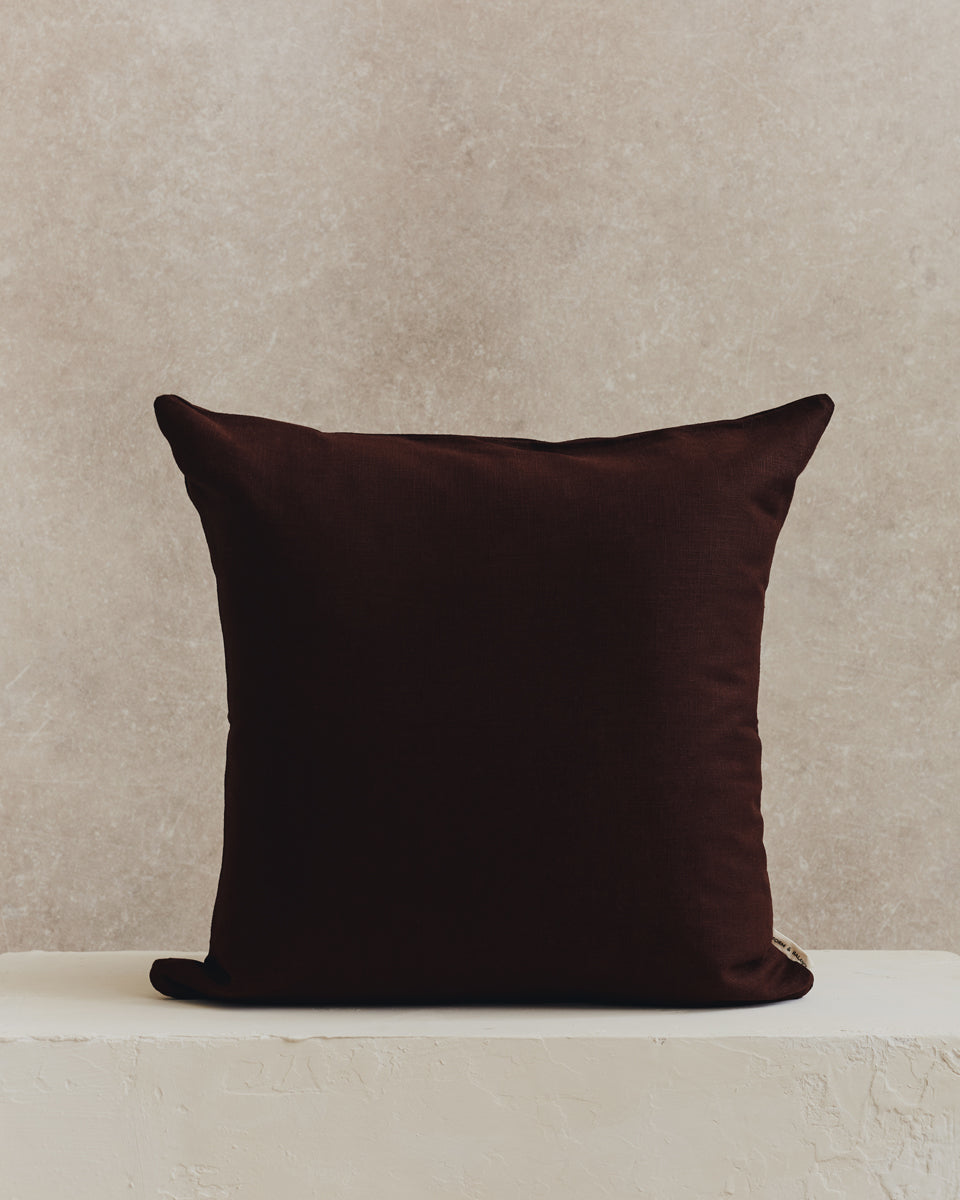 Plain Linen Cushion Cover | Espresso