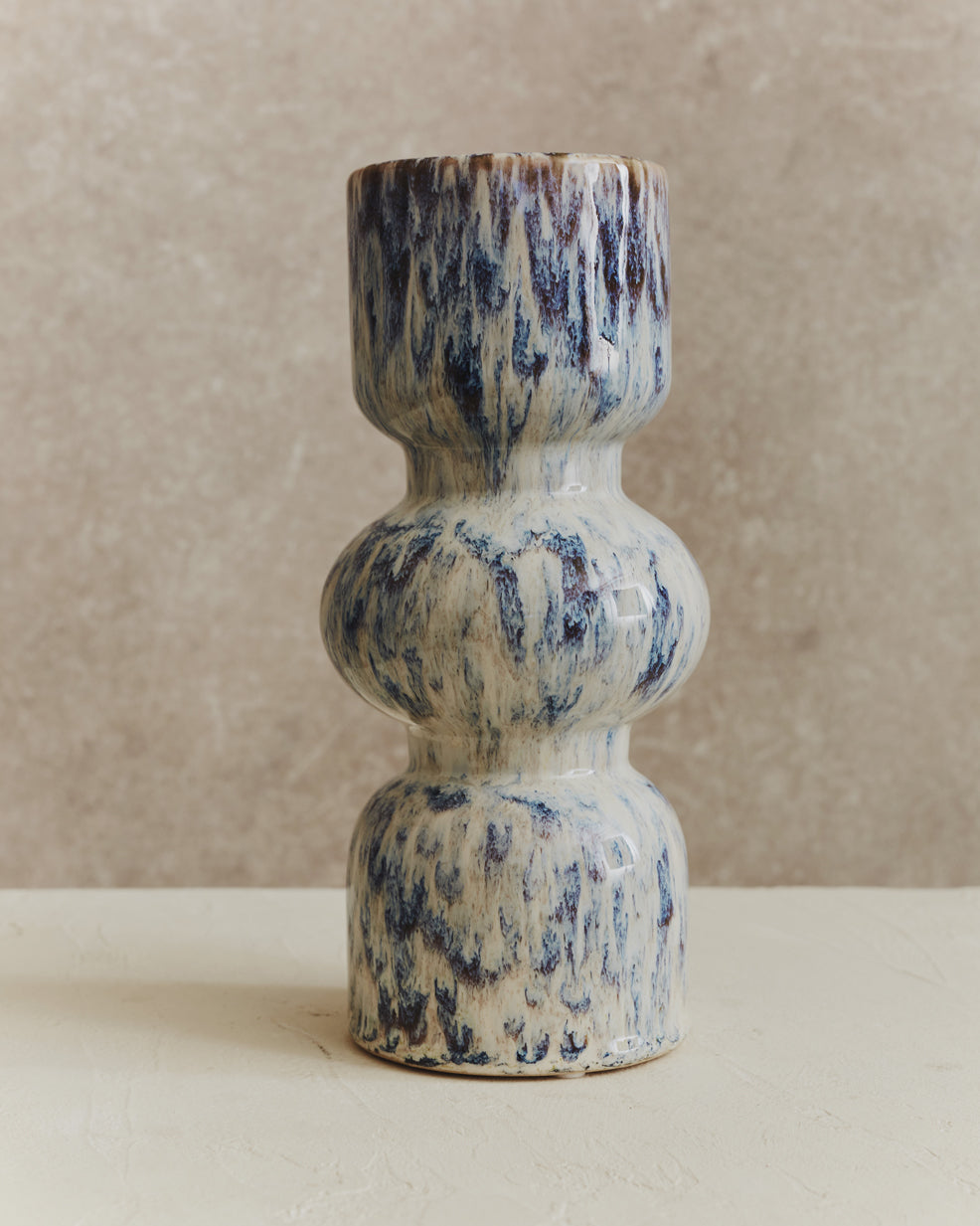 Blip Blue and Beige Vase | Medium