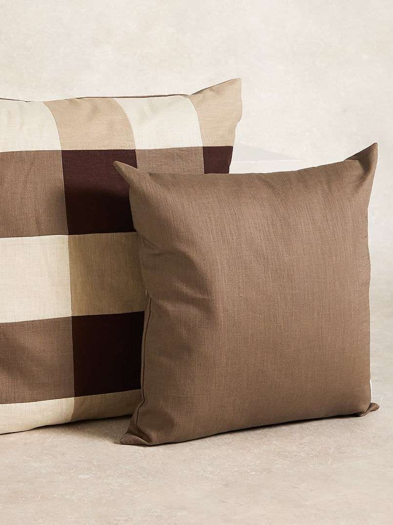 Plain Square Cushion Cover, Walnut (2 of 5)