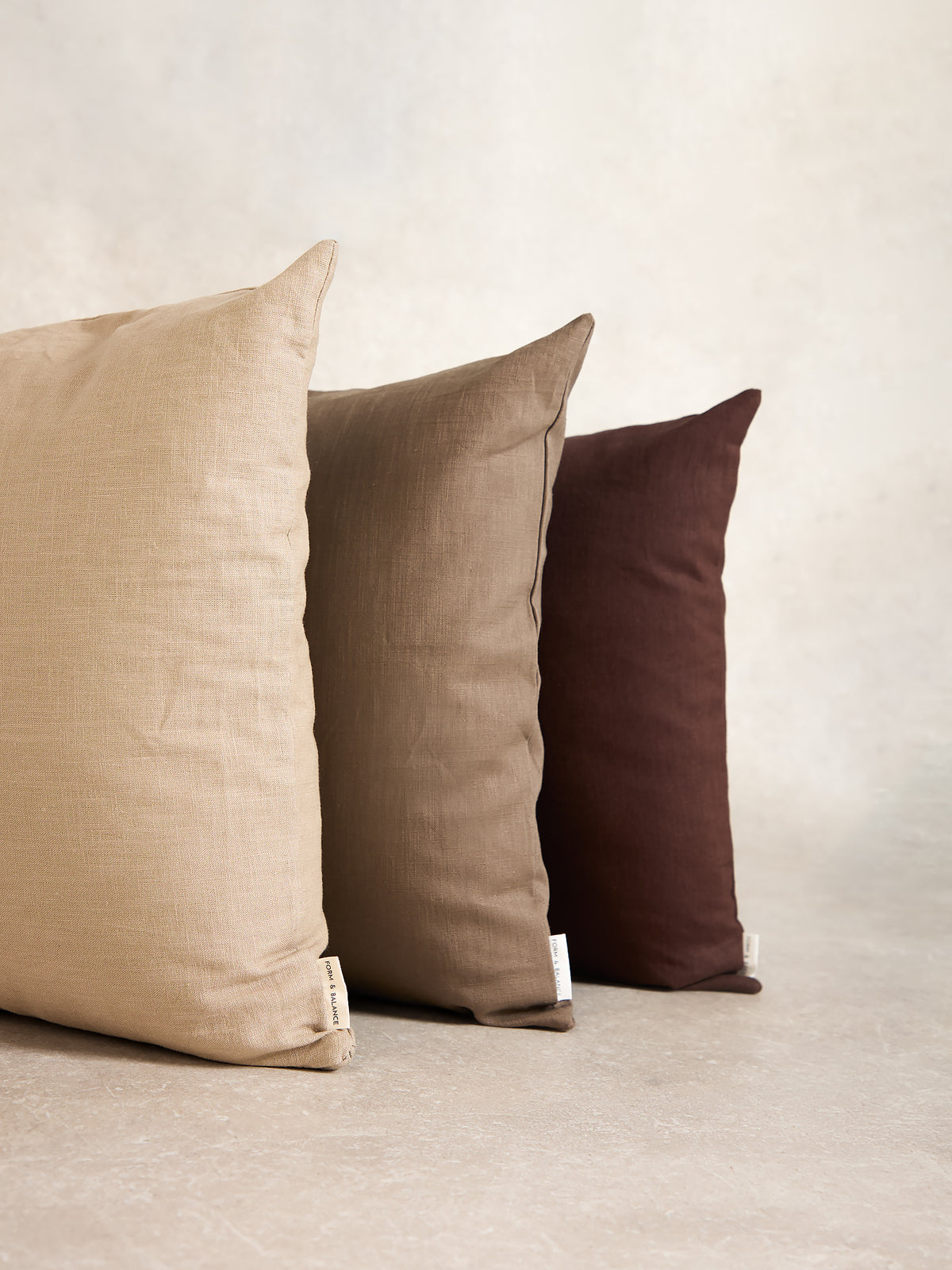 Form & Balance ramie-cotton cushion cover collection (shared product image)