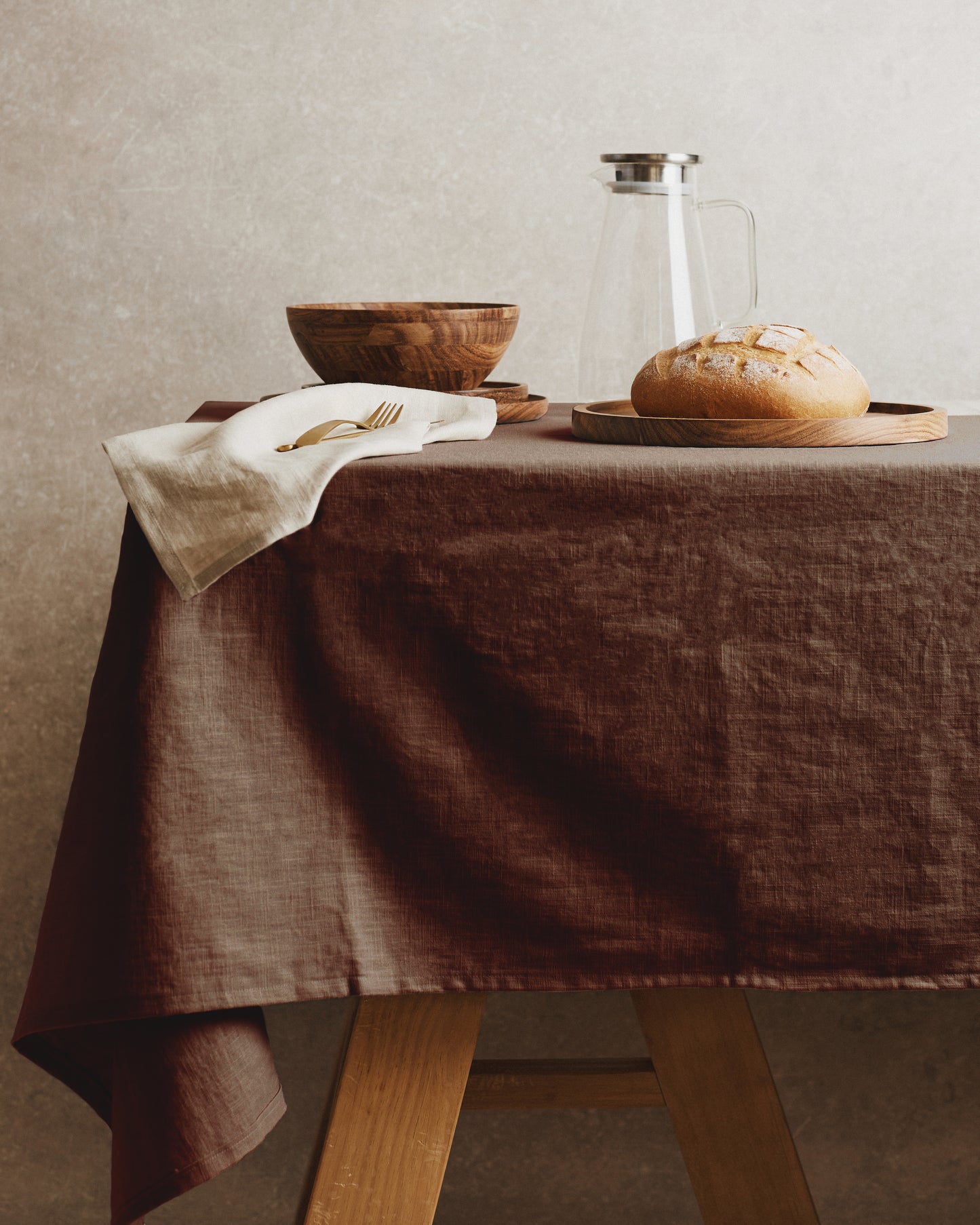 Washed Linen Table Cloth | Espresso