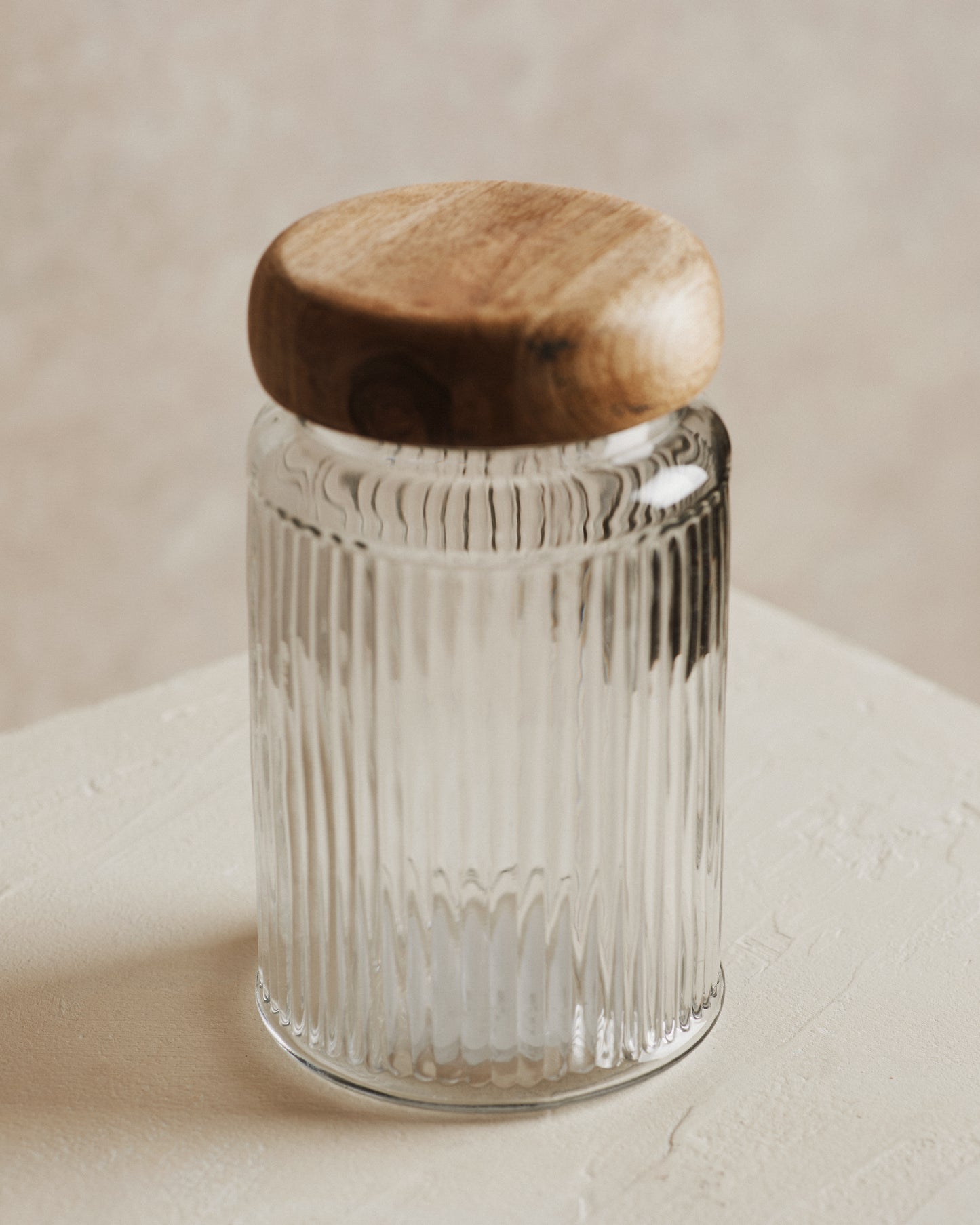 Pantry Mango Wood Glass Storage Jar | Small