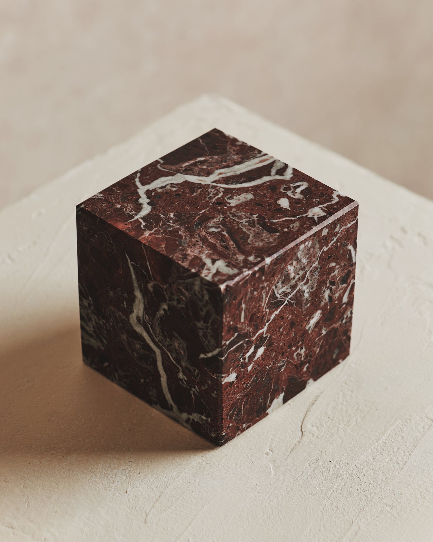 Noble Marble Decorative Cube in Wine