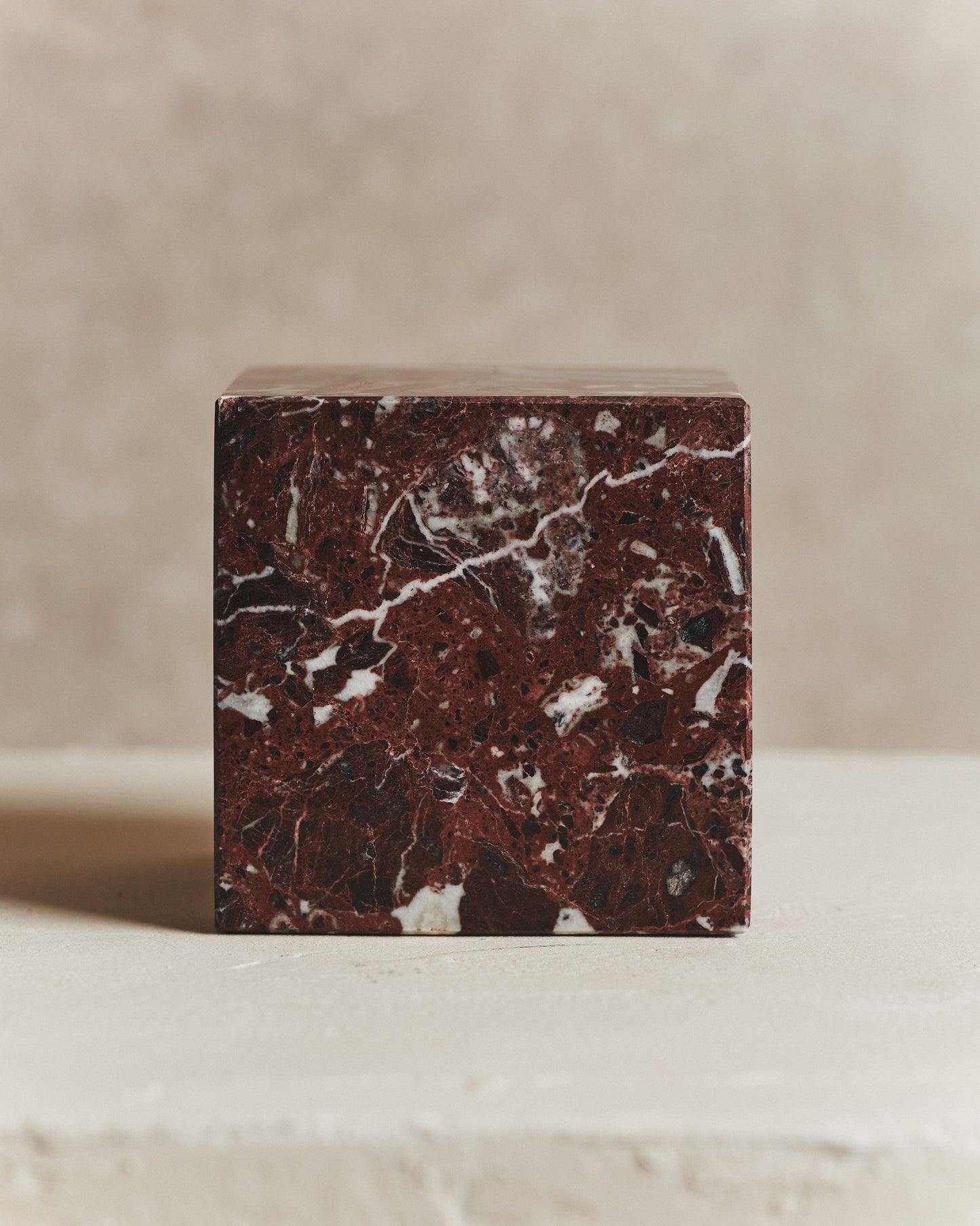 Noble Marble Decorative Cube in Wine