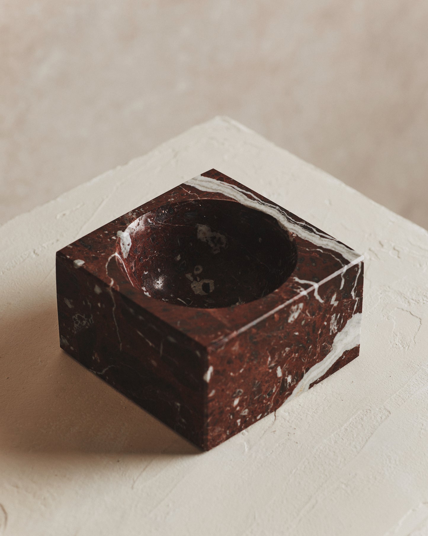 Noble Marble Square Bowl in Wine