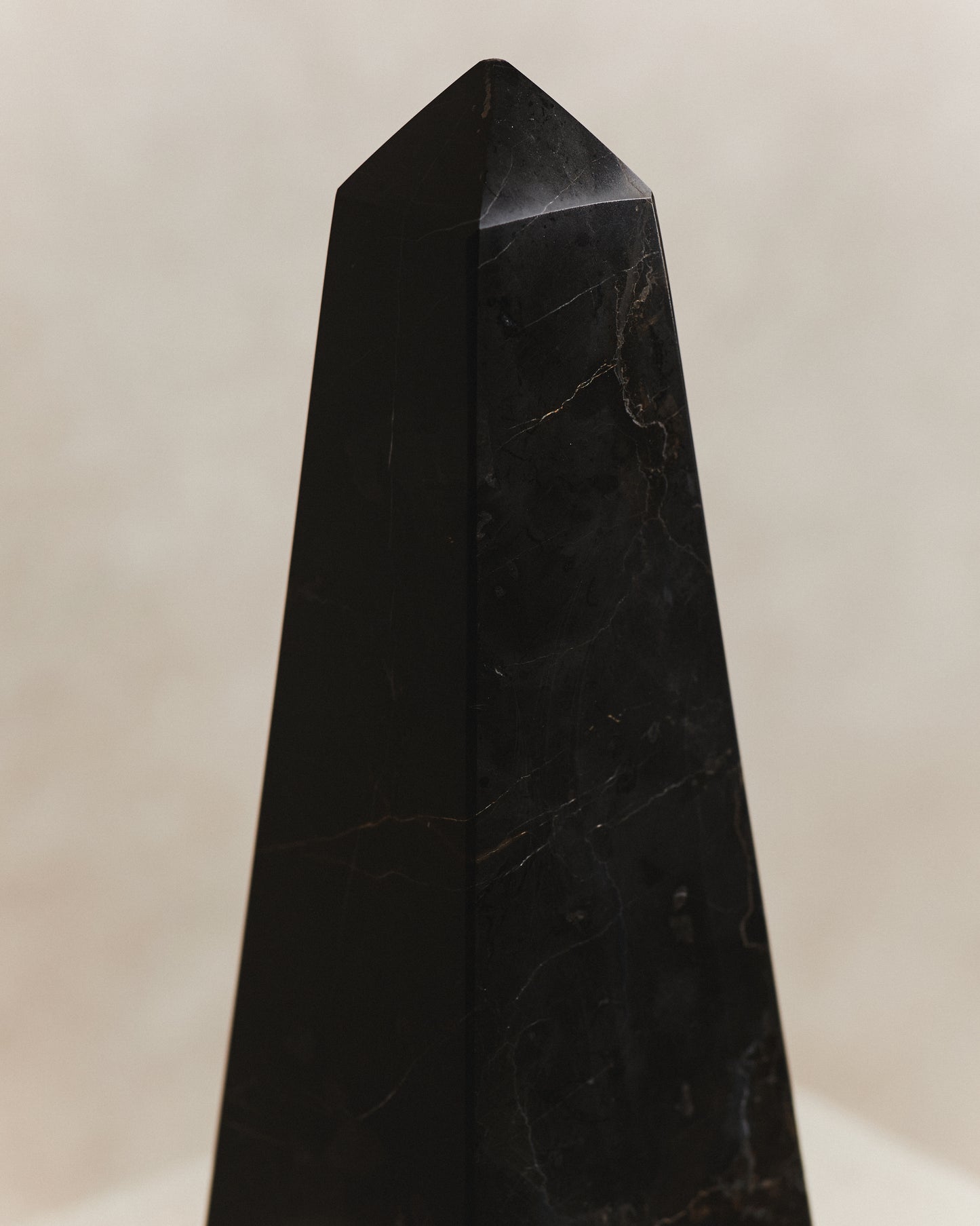 Noble Small Marble Obelisk in Black