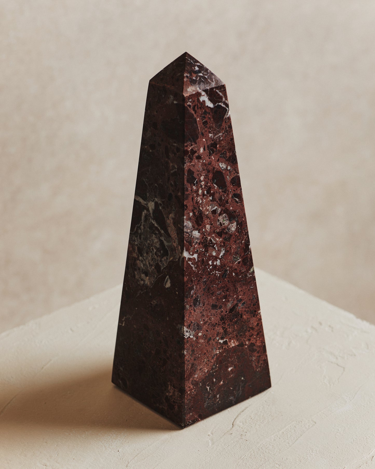 Noble Small Marble Obelisk in Wine