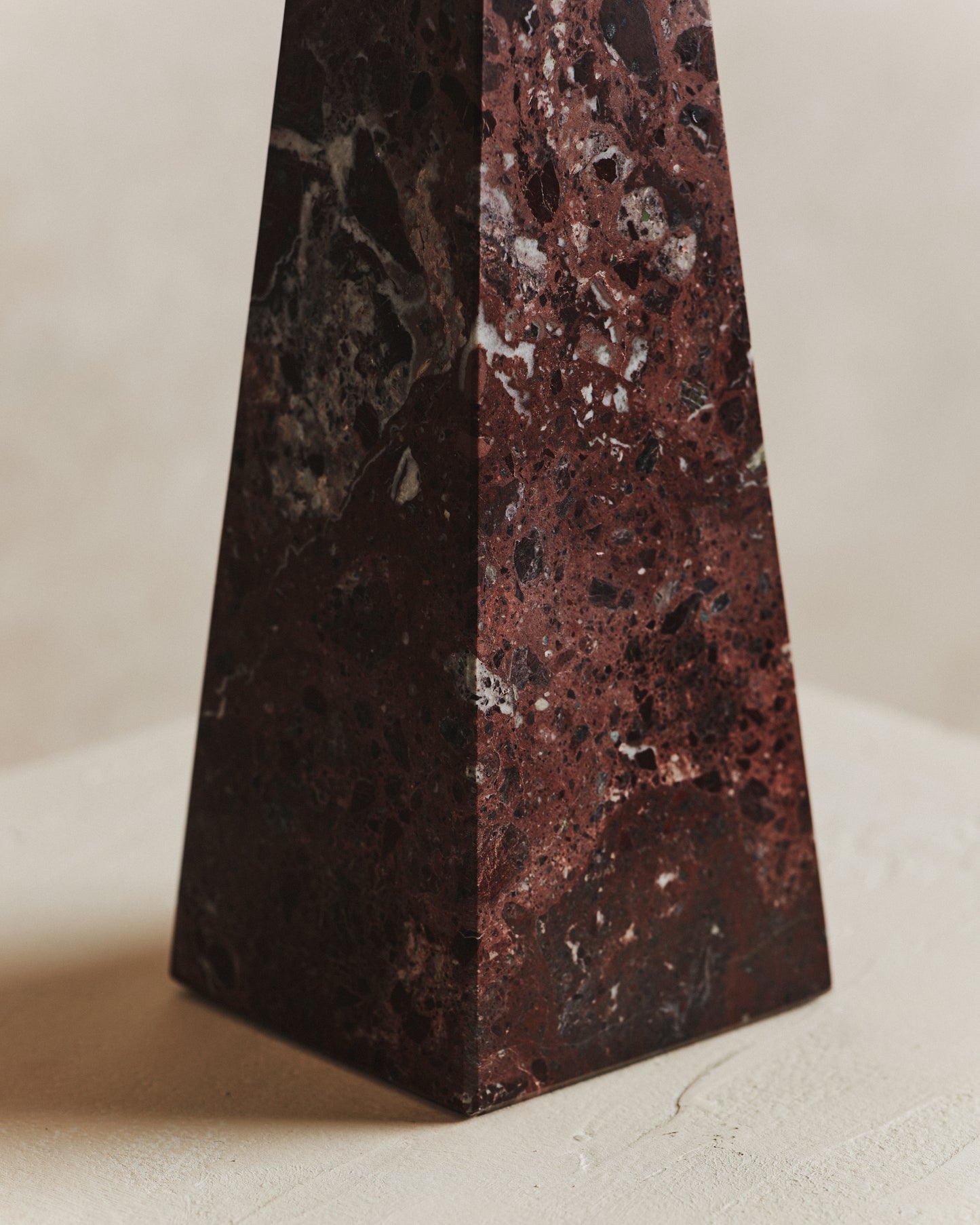 Noble Small Marble Obelisk in Wine