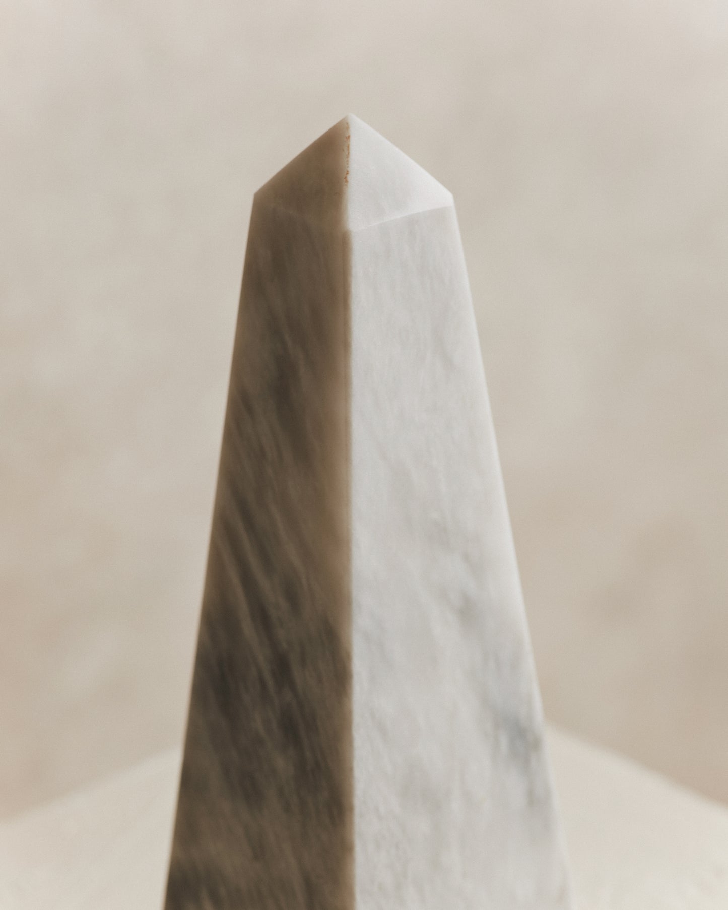 Noble Small Marble Obelisk in White