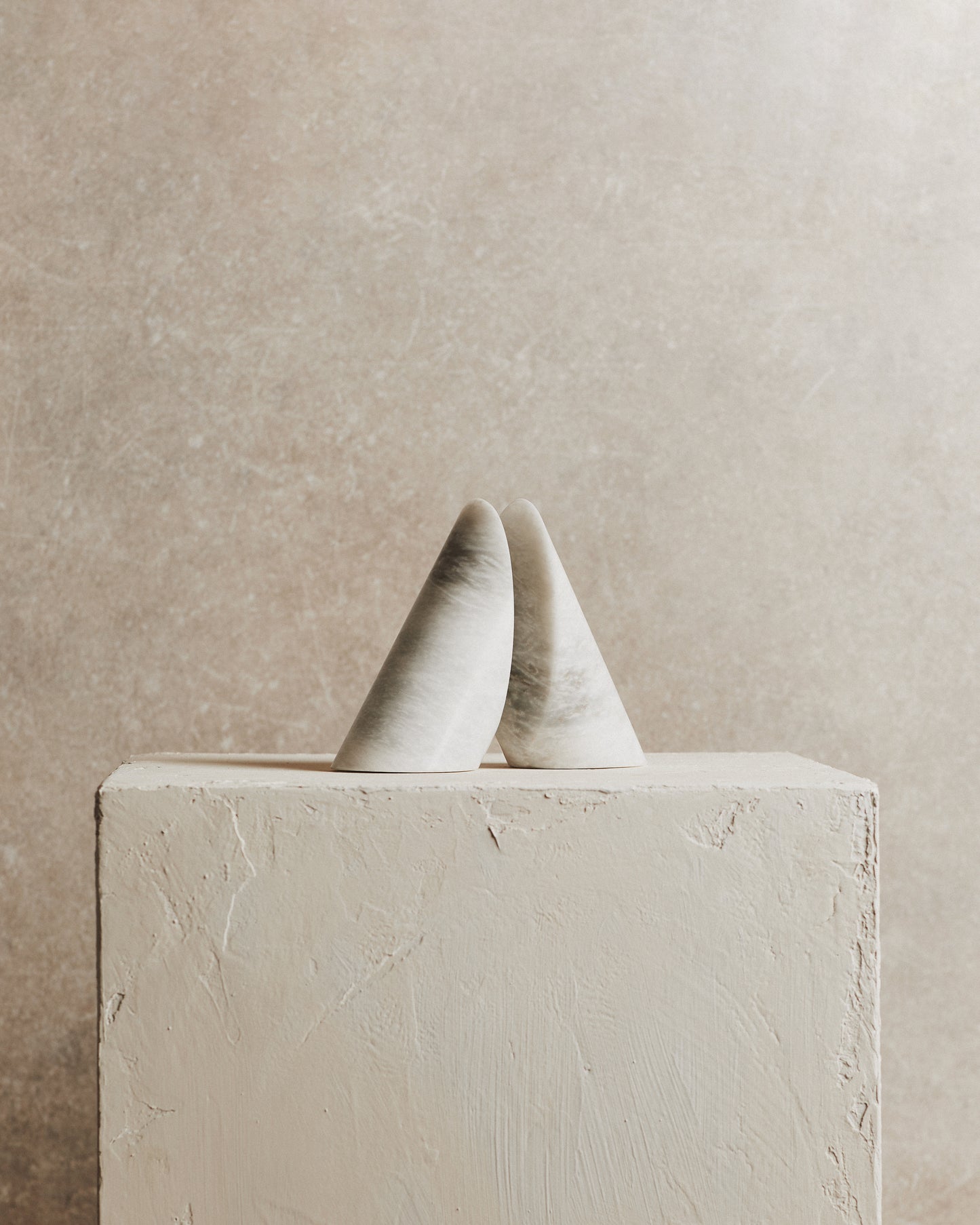 Pair of Noble Marble Bookends in White