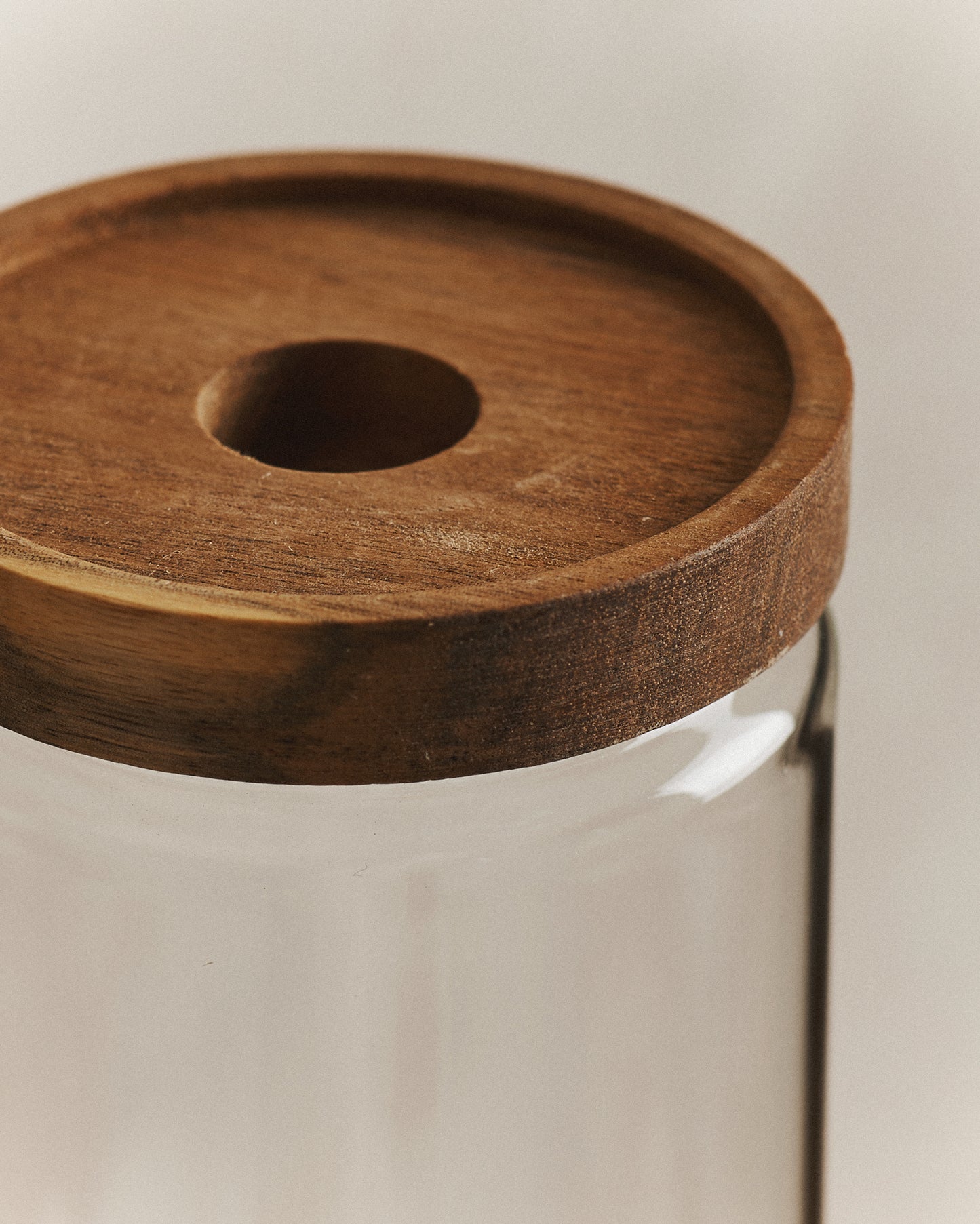 Larder Acacia Wood Glass Storage Jar | Medium