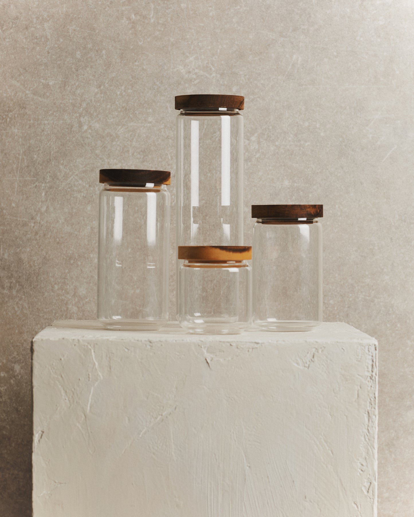 Larder Acacia Wood Glass Storage Jar | Large