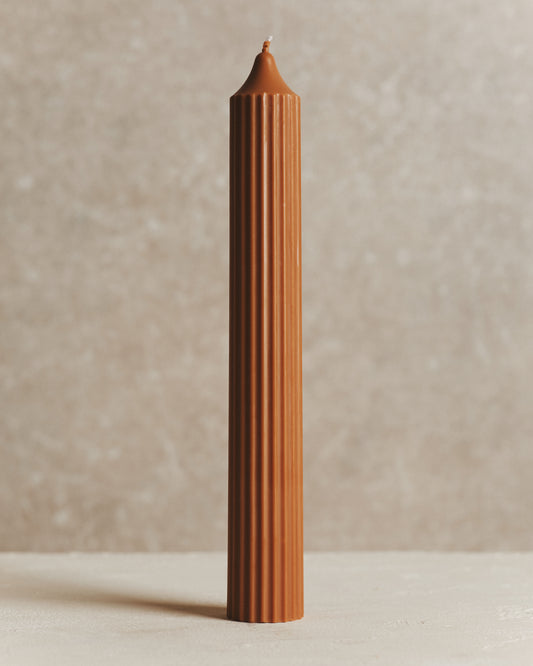 Rust Fluted Candle | Tall