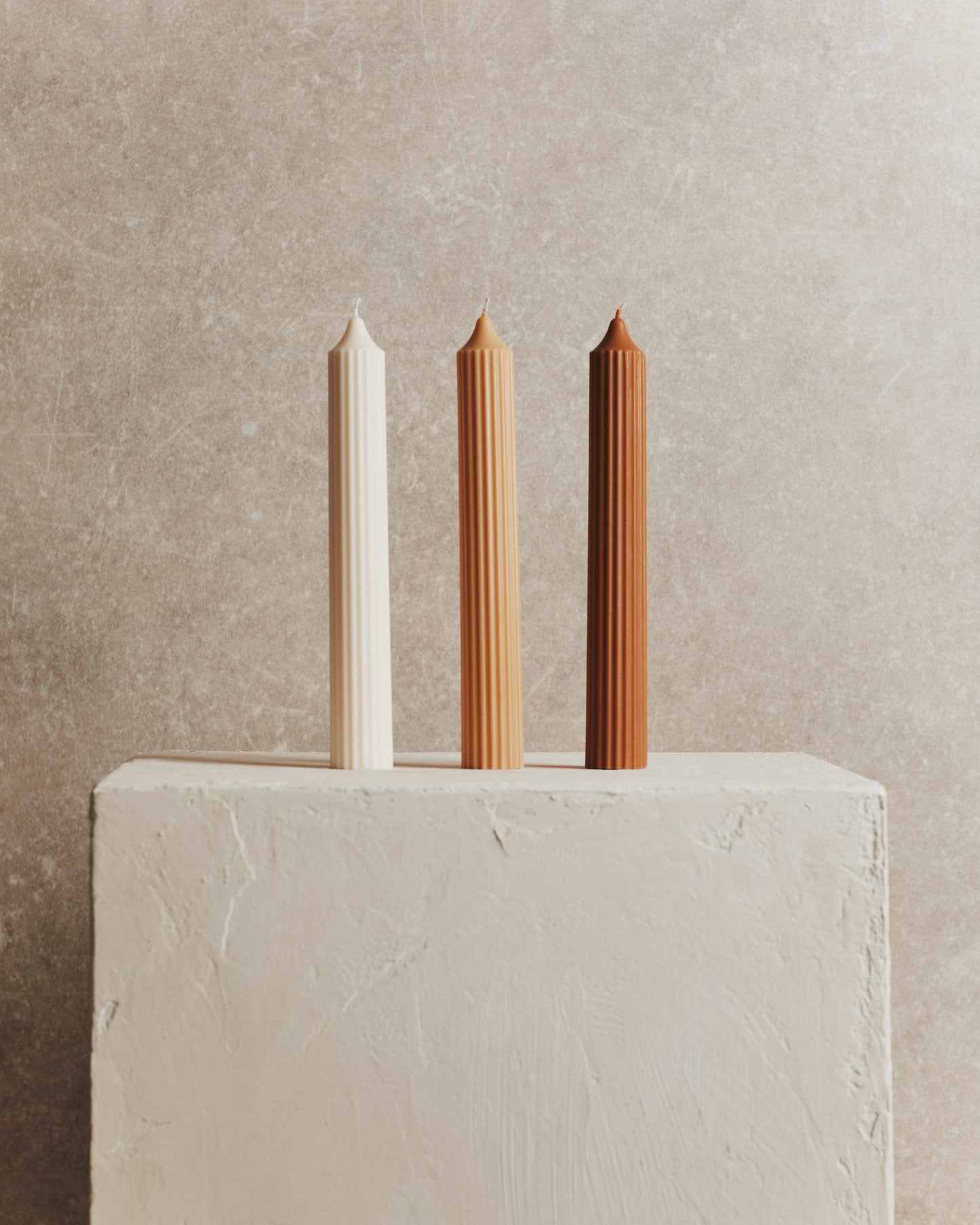 Biscuit Fluted Candle | Tall