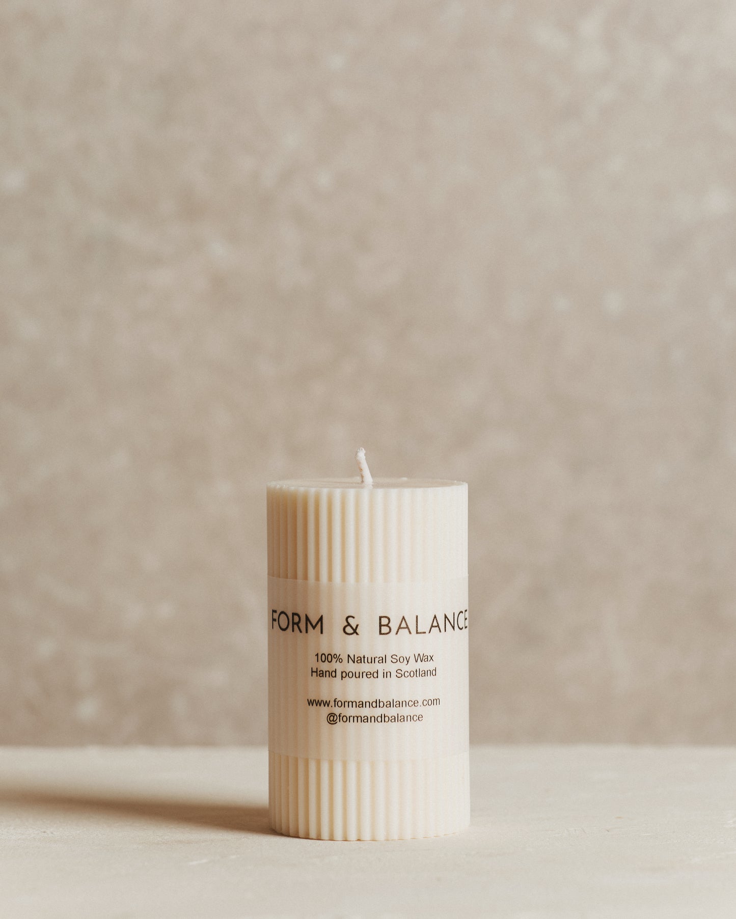 Ivory Fluted Candle | Small
