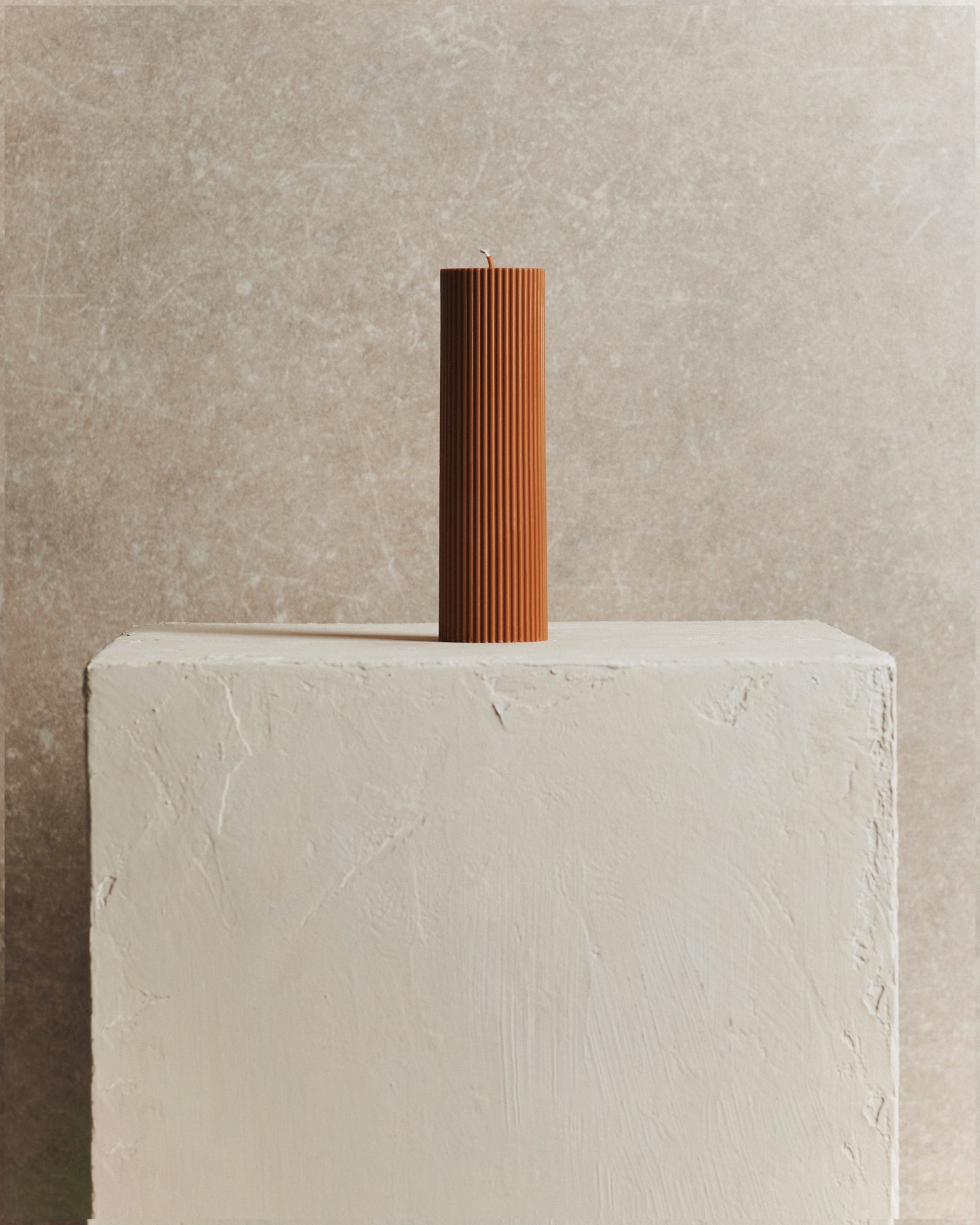 Rust Fluted Candle | Large