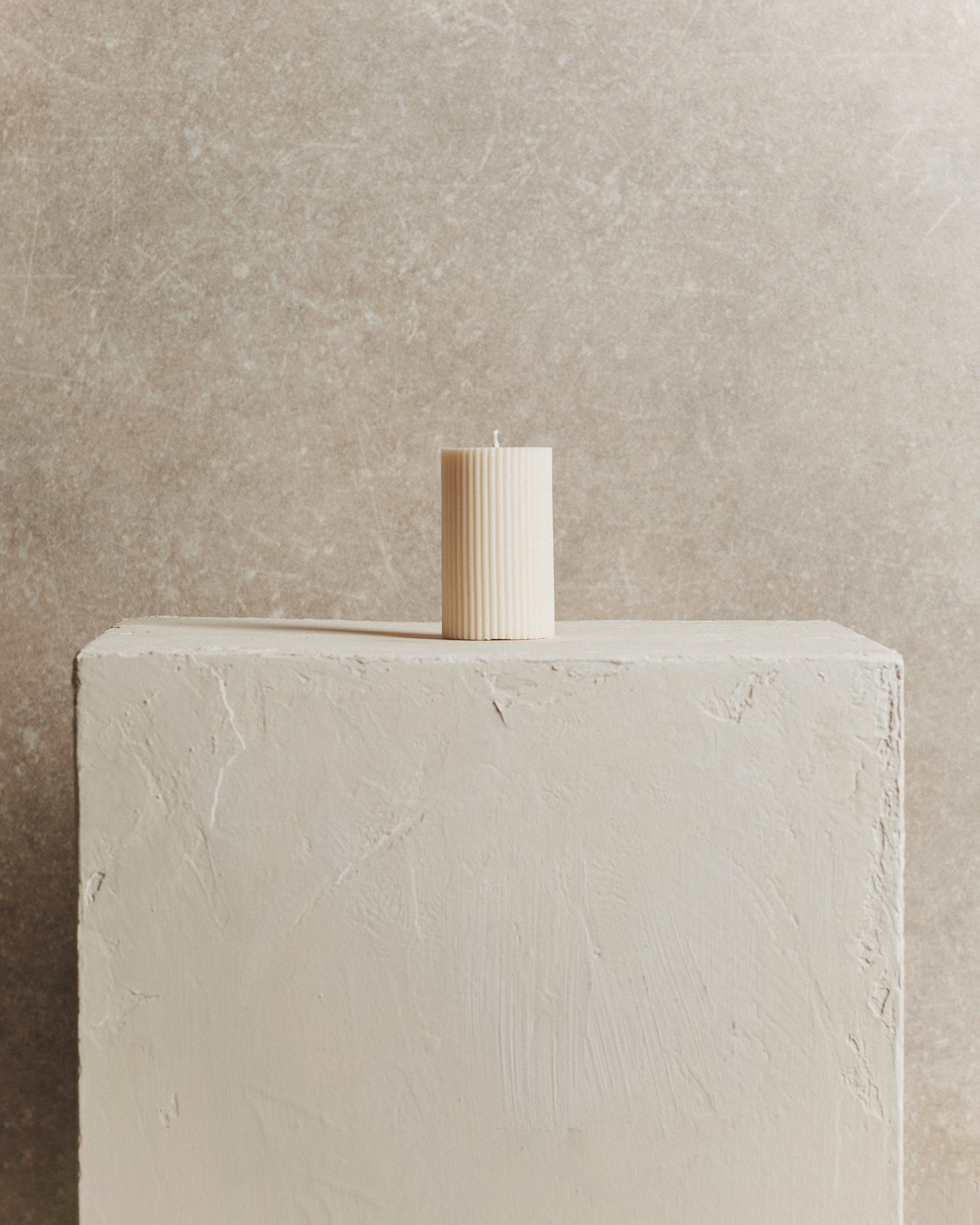 Ivory Fluted Candle | Small
