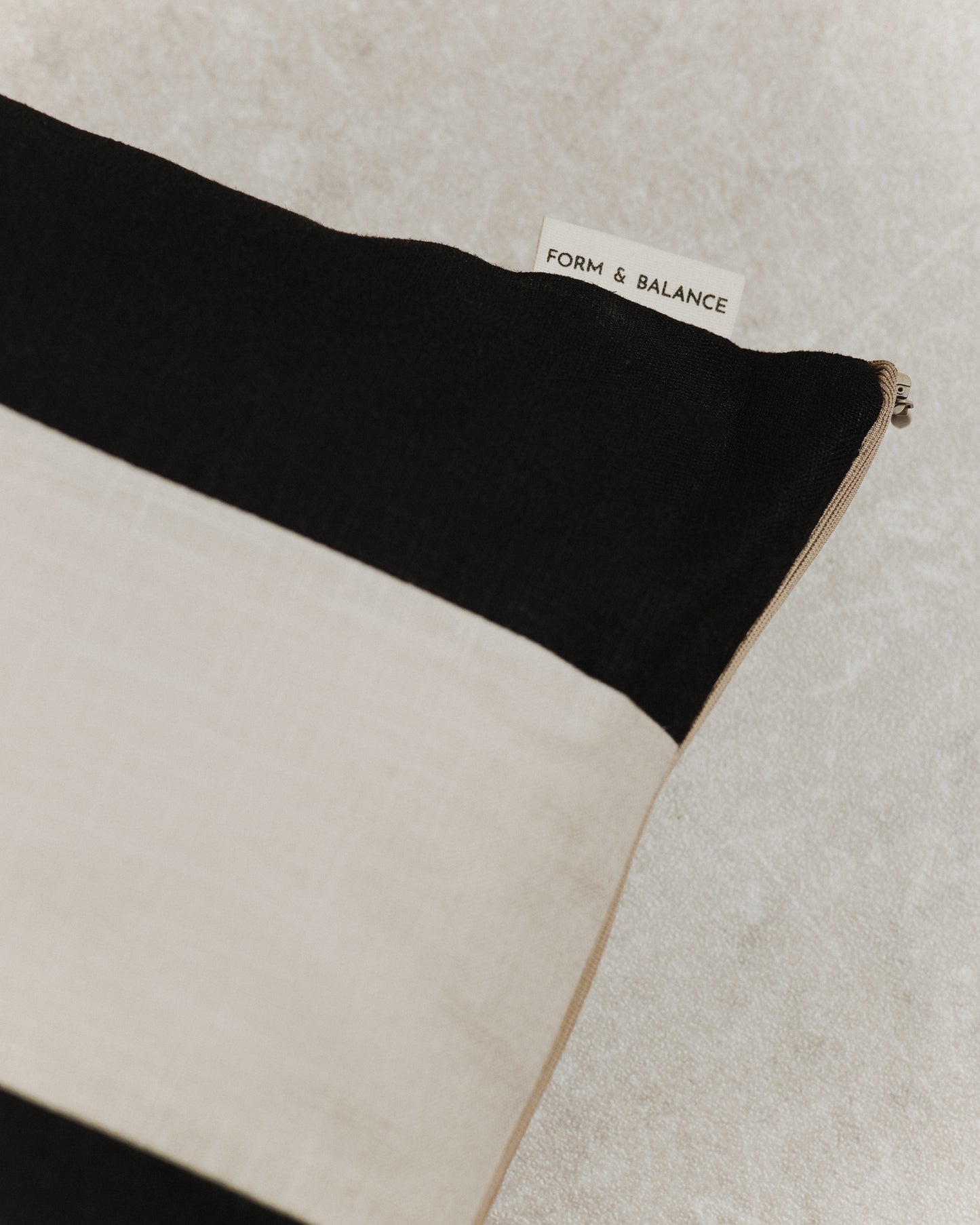 Maxi Stripe Cushion Cover | Black and Ecru