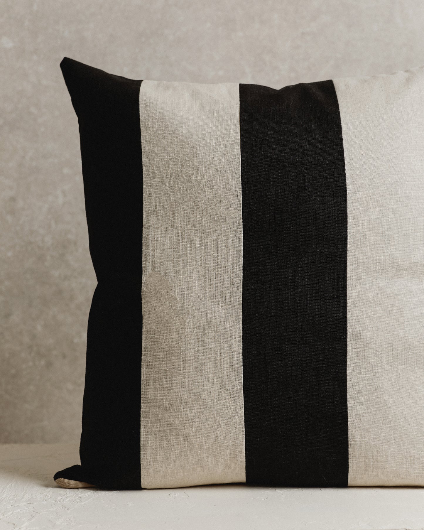 Maxi Stripe Cushion Cover | Black and Ecru