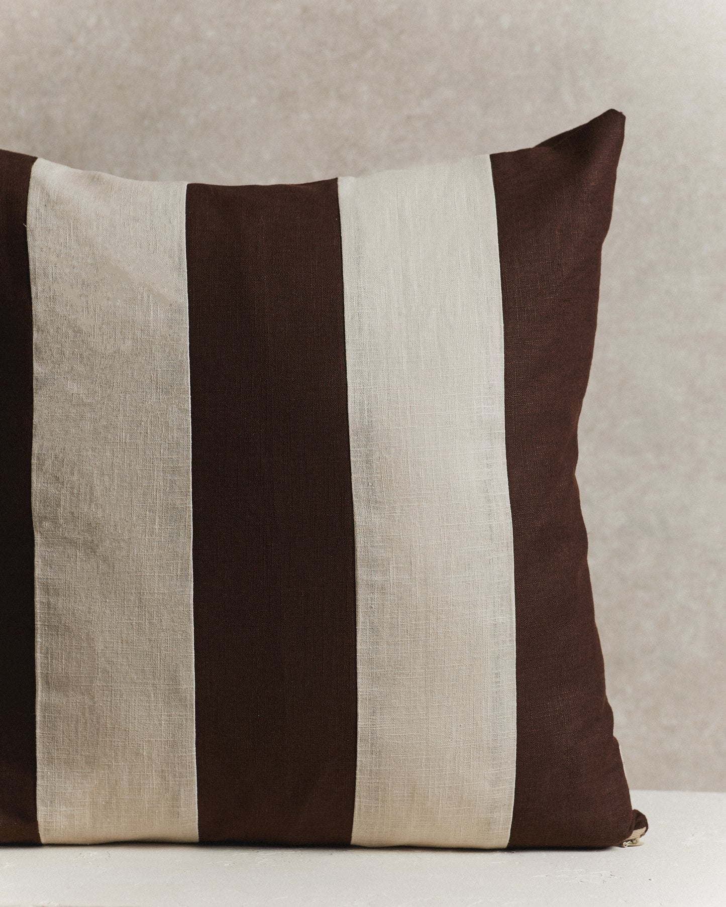 Maxi Stripe Cushion Cover | Espresso and Ecru