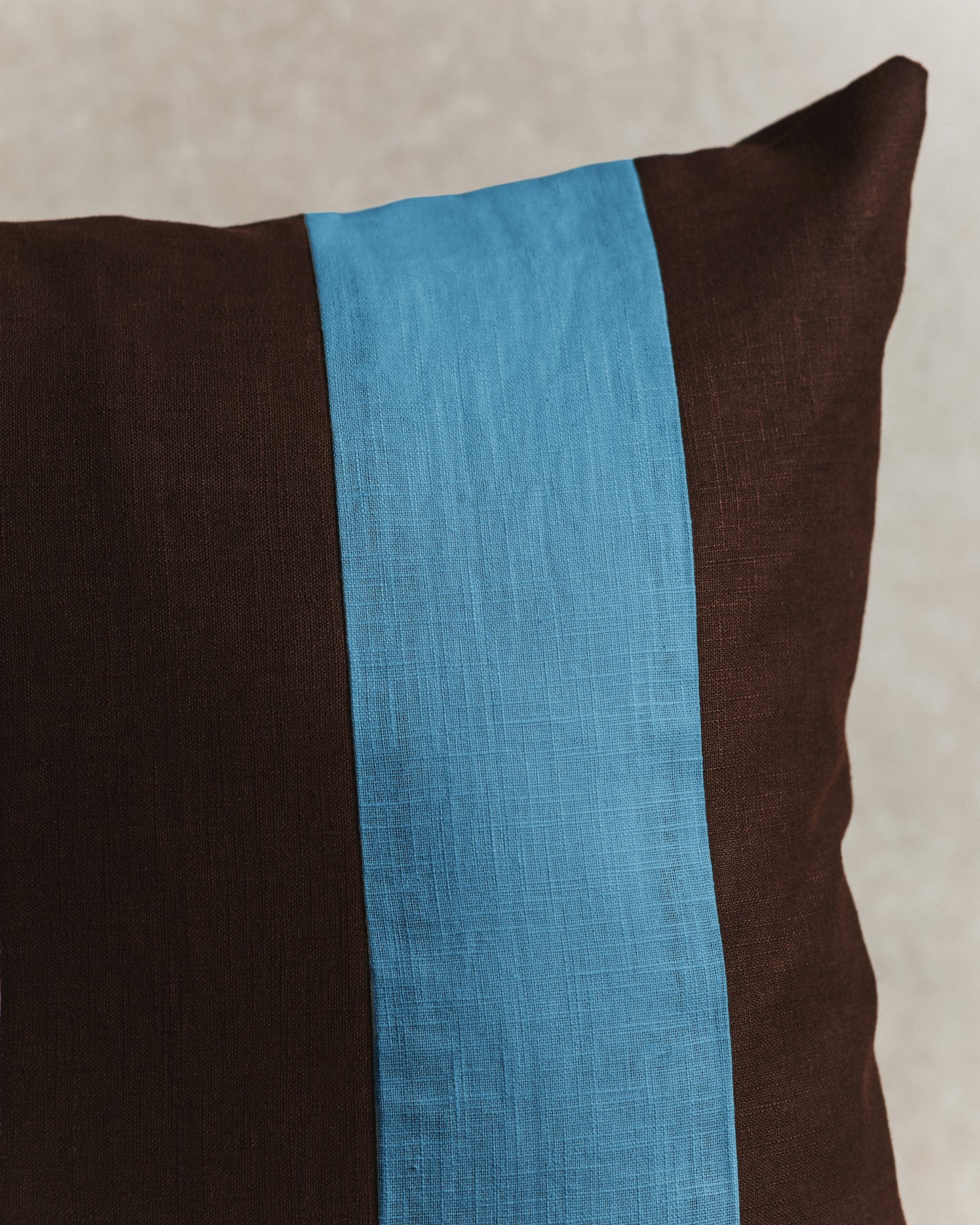 Maxi Stripe Cushion Cover | Espresso Brown and Blue
