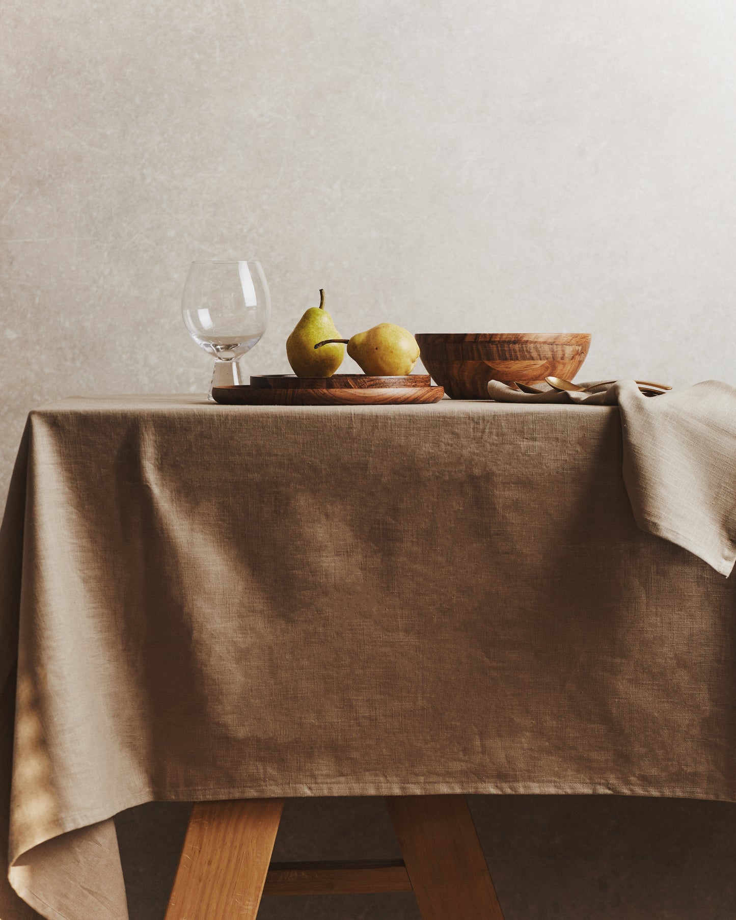 Washed Linen Table Cloth | Stone