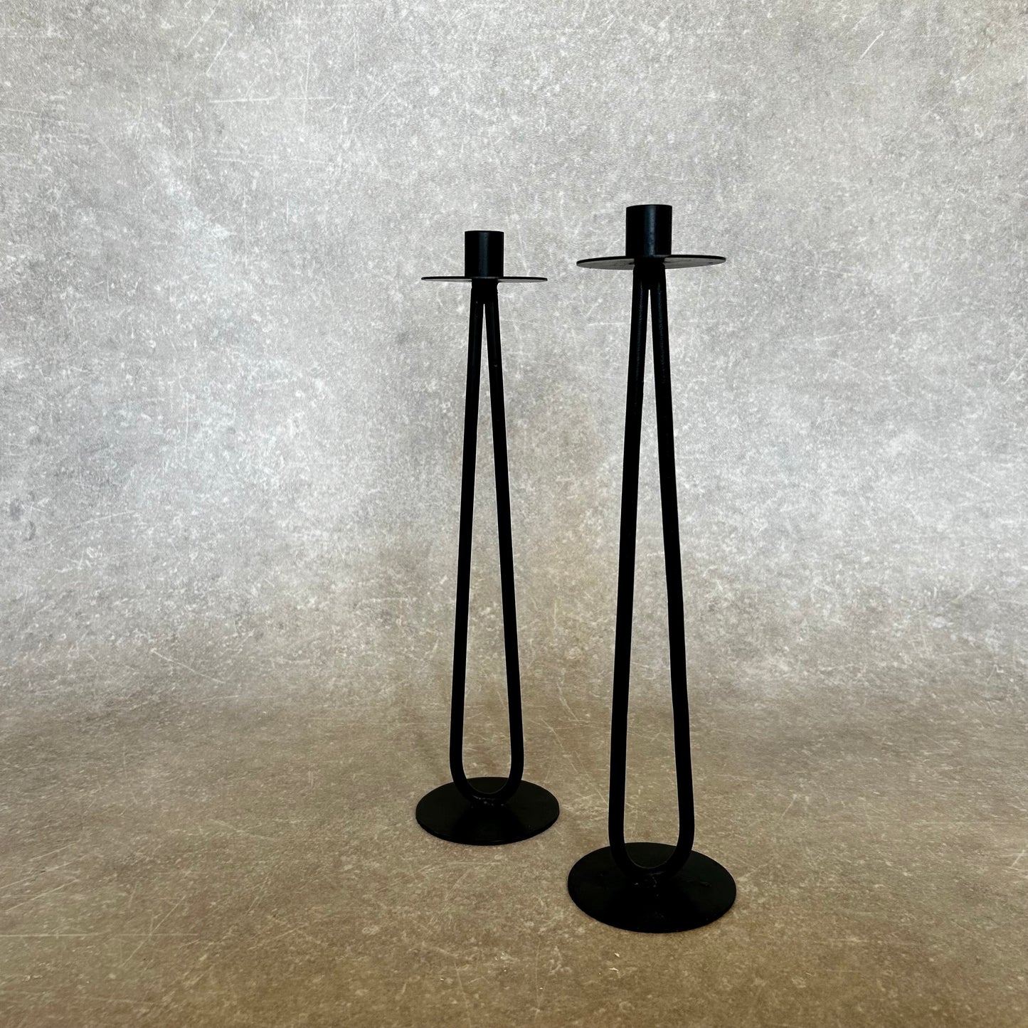 Pair of Large Metal Candle Sticks