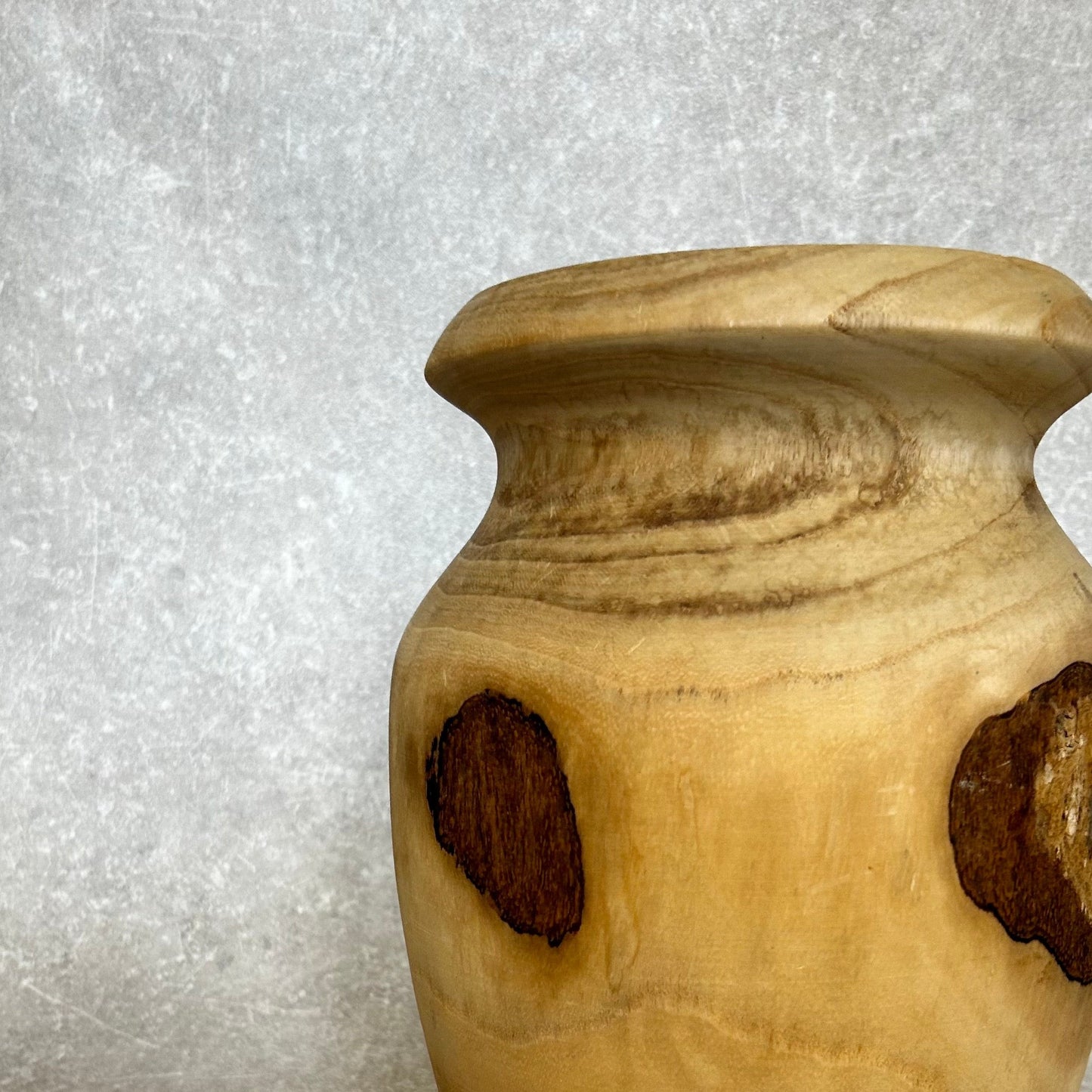 Large Carved Wood Vase