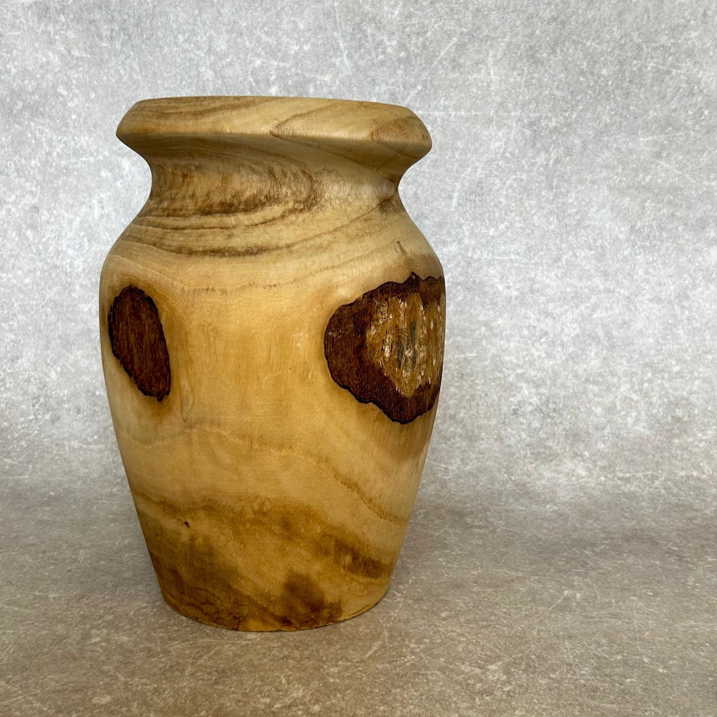 Large Carved Wood Vase