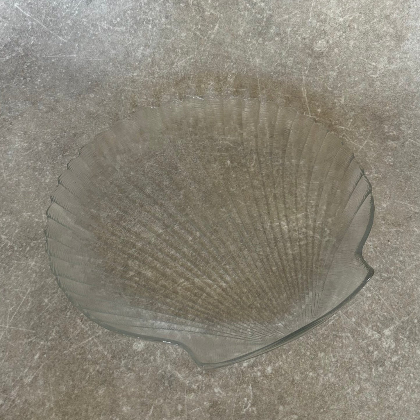 Large Vintage Glass Shell Dish