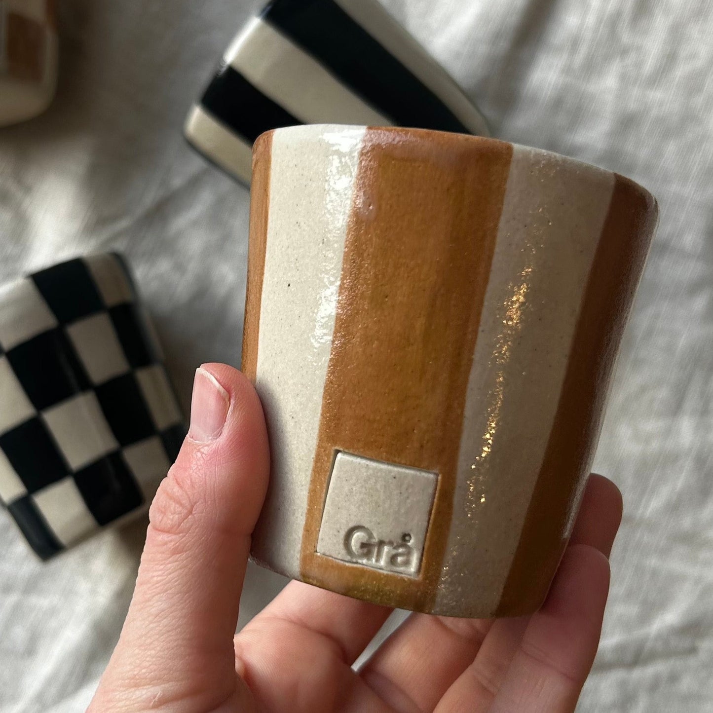 Form and Balance X Grä Design Ceramic Cup | Rust Stripe
