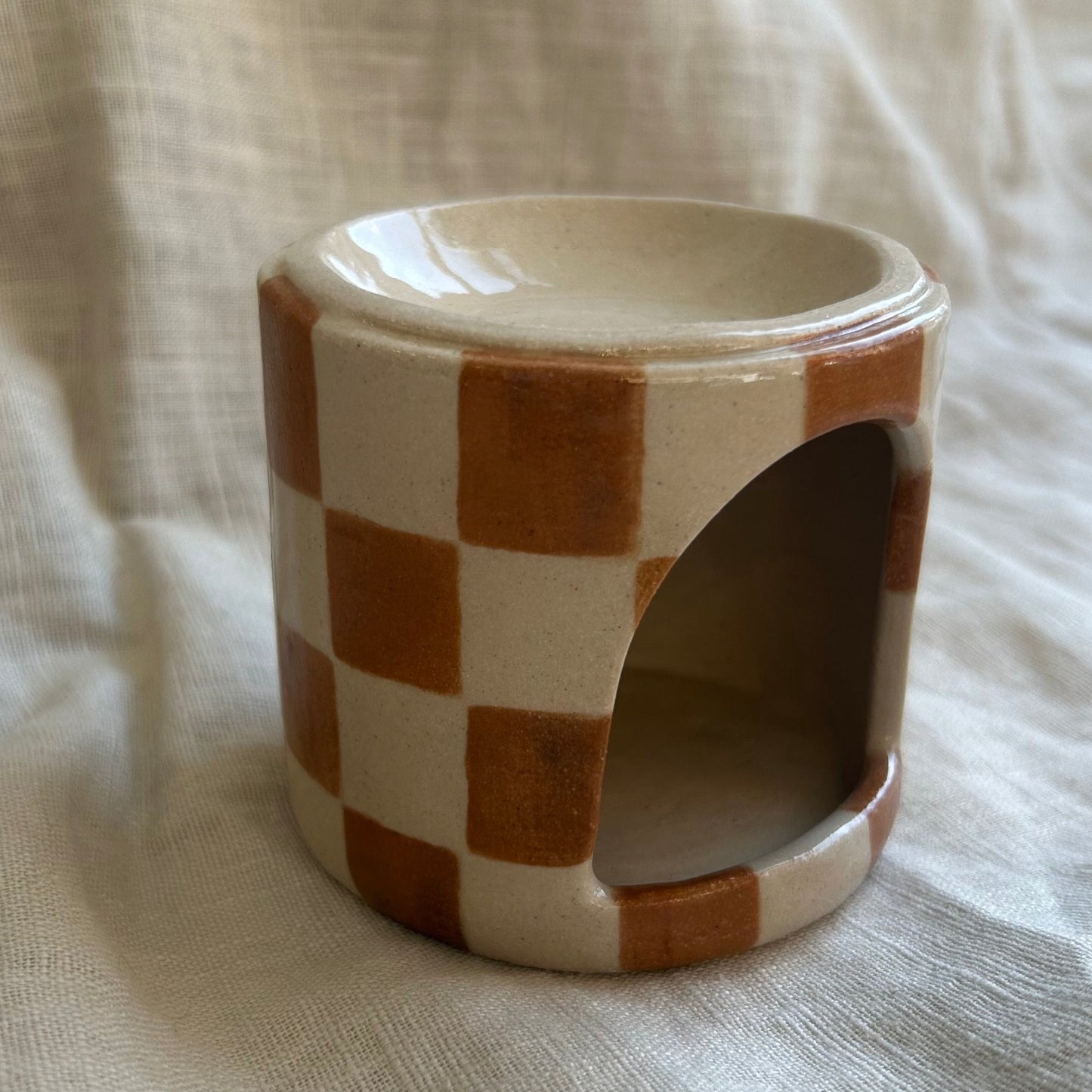 Form and Balance X Grä Design Ceramic Burner | Rust Checkered