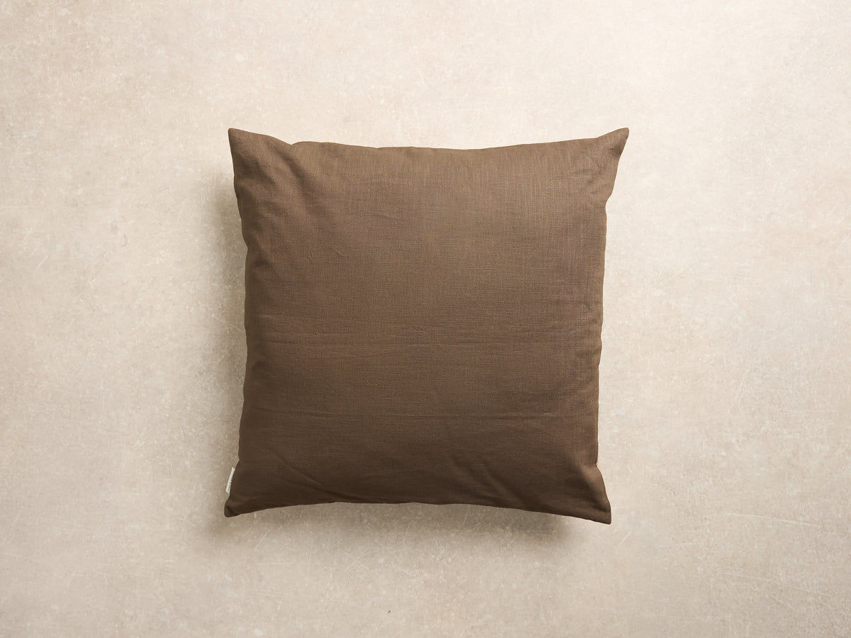 Maxi Square Chequered Cushion Cover, Espresso, walnut, stone and natural (2 of 6)