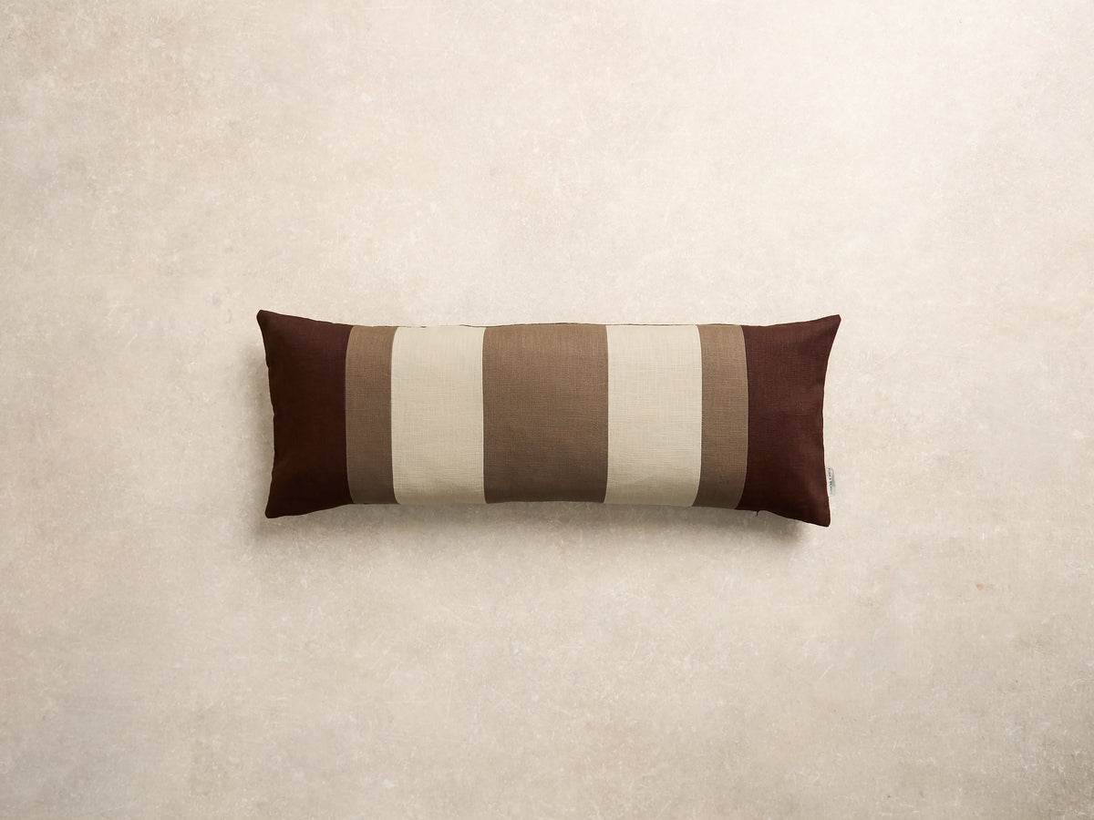 XL Lumbar Pillow Alter Stripes, Espresso, walnut, stone and natural (1 of 3)