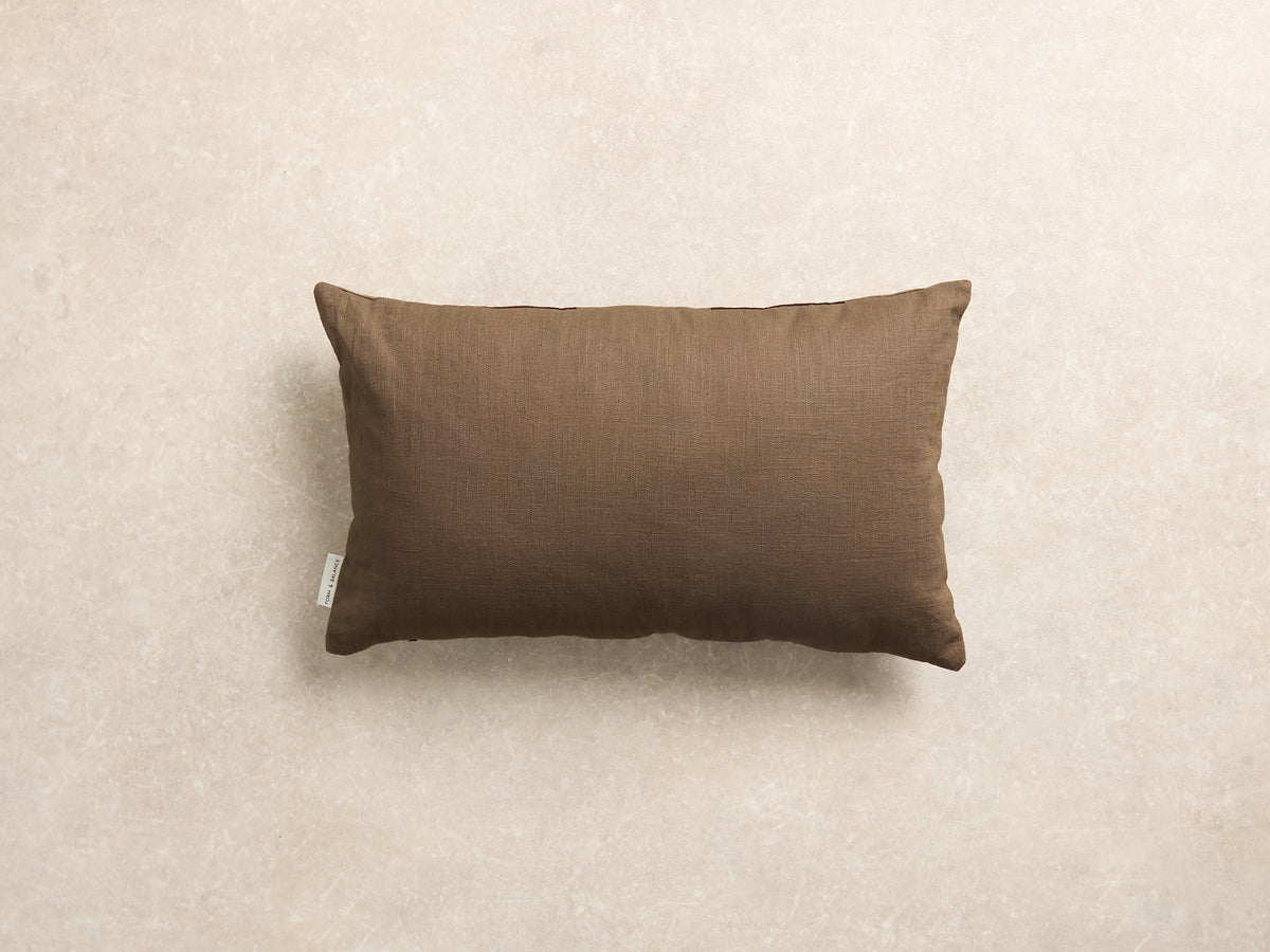Chequered Cushion Cover, Rectangle, Walnut and espresso (2 of 5)