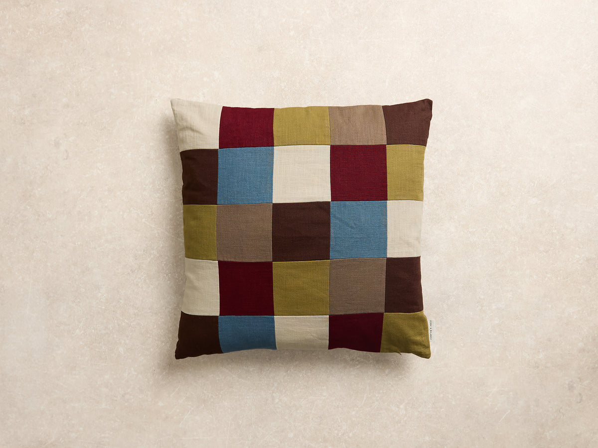 Pix n Mix Chequered Cushion Cover, Square, Multi (1 of 2)