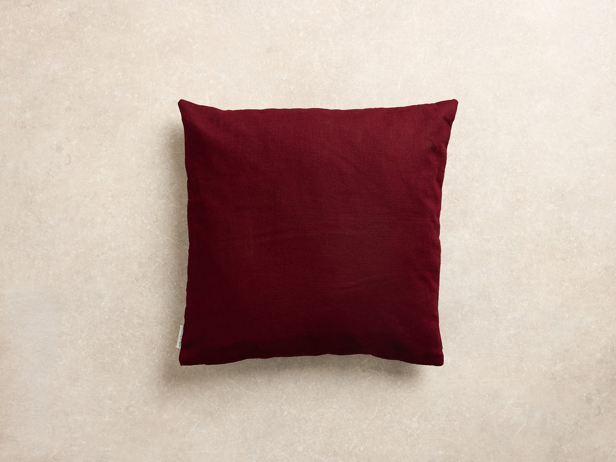 Maxi Stripe Cushion Cover, Square, Burgundy and walnut (2 of 3)
