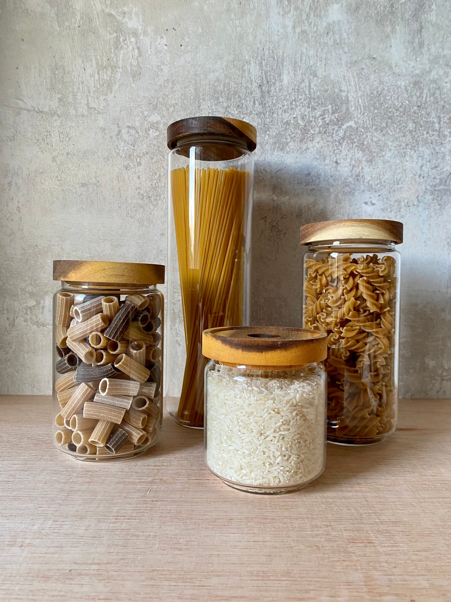 Larder Acacia Wood Glass Storage Jar | Small